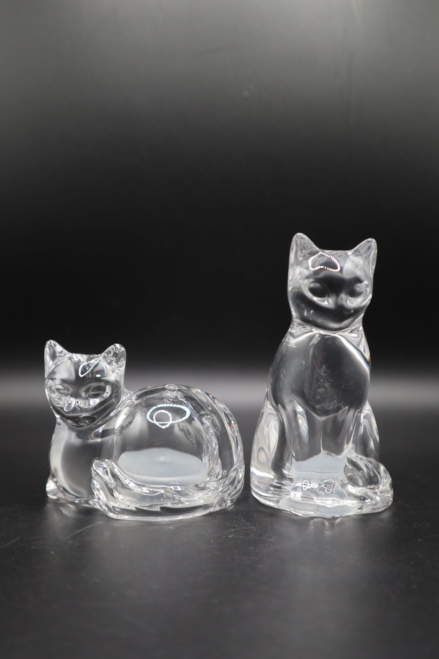 VINTAGE LENOX GLASS CATS SALT AND PEPPER SHAKERS