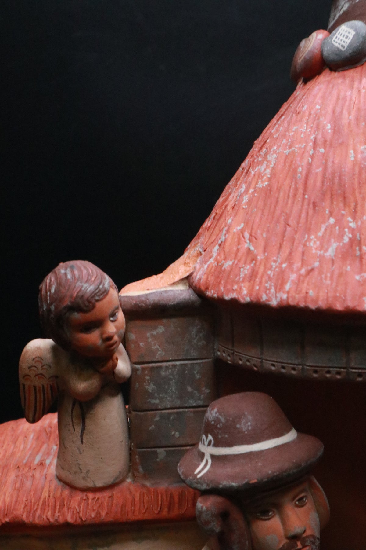 VINTAGE HAND CRAFTED ANDEAN TERRACOTA NATIVITY SCENCE (AS IS)