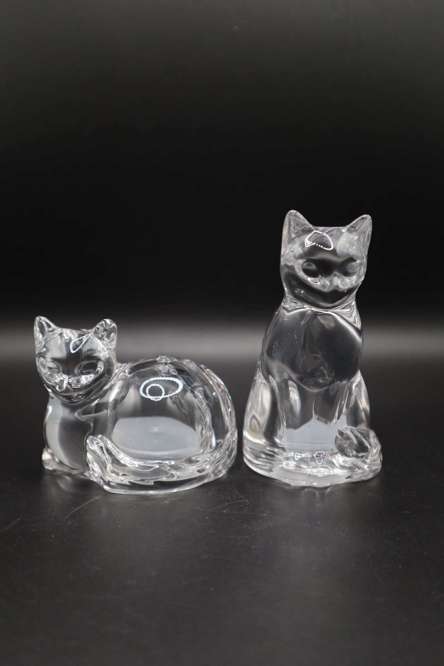 VINTAGE LENOX GLASS CATS SALT AND PEPPER SHAKERS