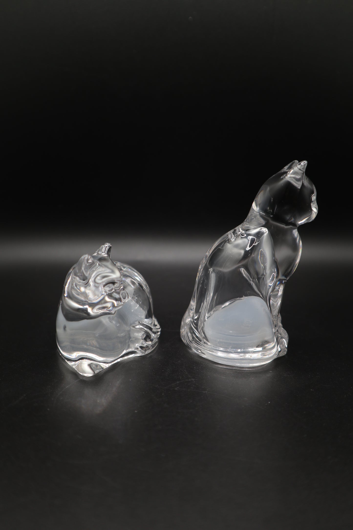 VINTAGE LENOX GLASS CATS SALT AND PEPPER SHAKERS