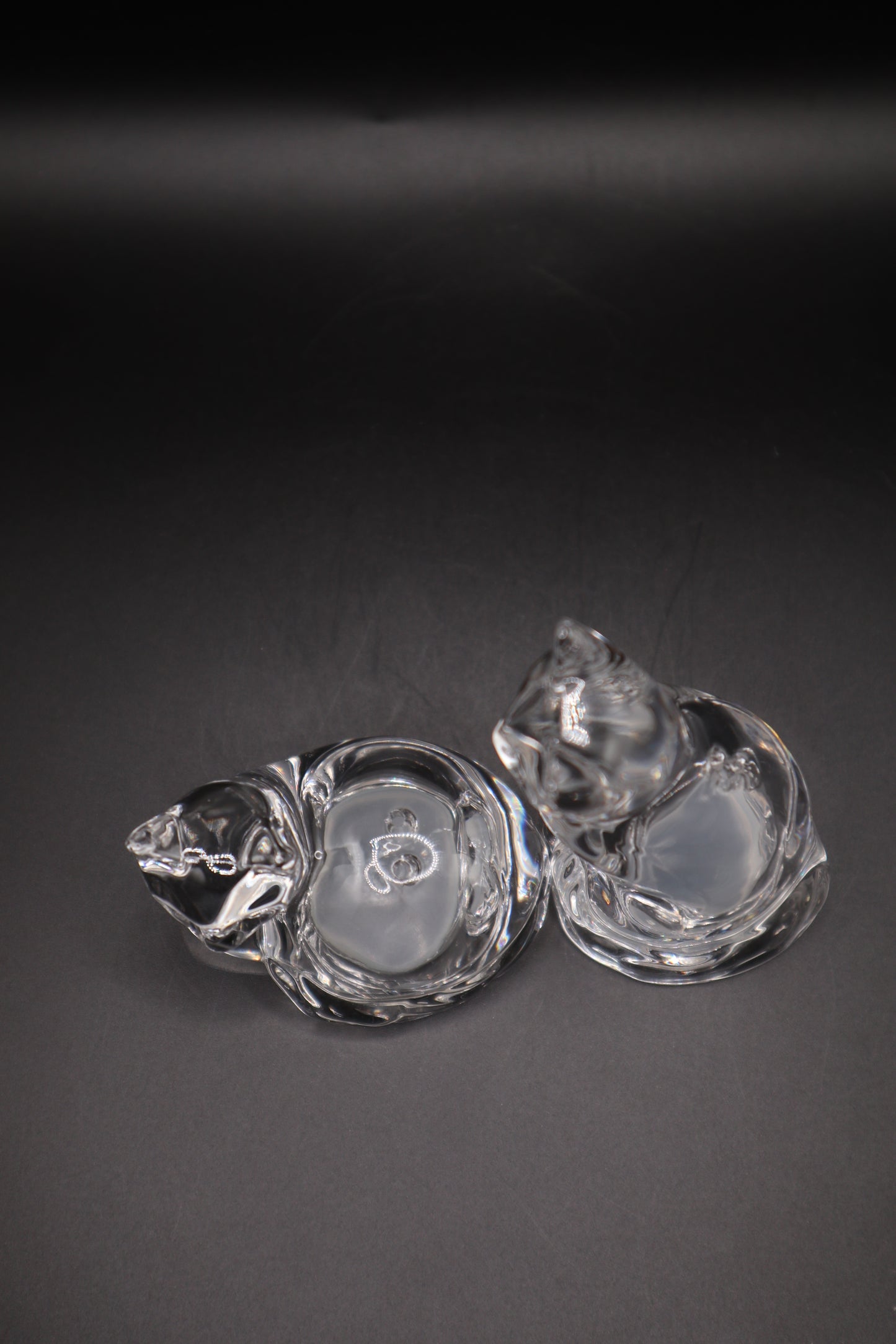 VINTAGE LENOX GLASS CATS SALT AND PEPPER SHAKERS