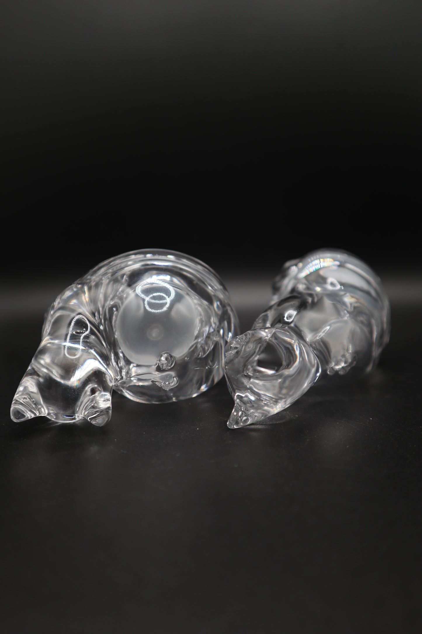 VINTAGE LENOX GLASS CATS SALT AND PEPPER SHAKERS