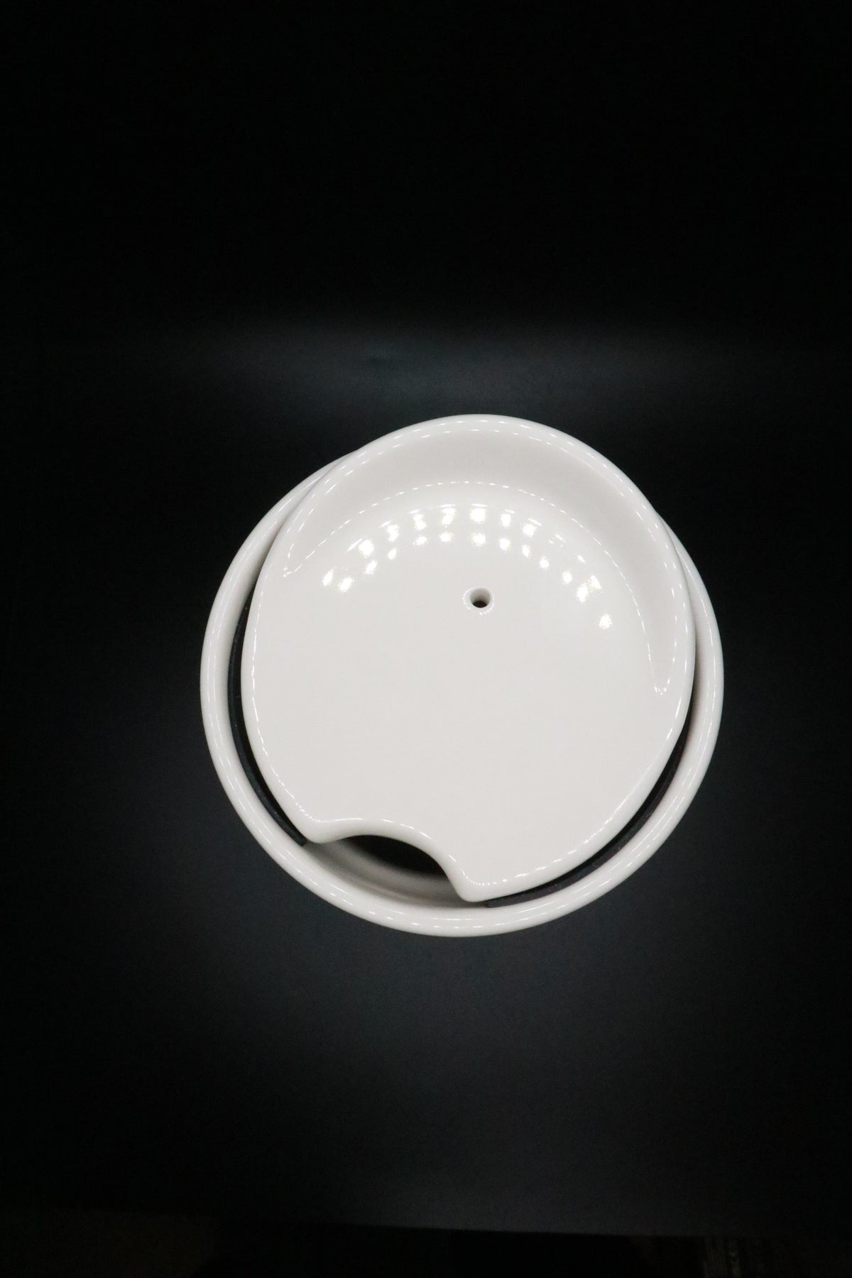 STARBUCKS 2015 CERAMIC TUMBLER WITH LID DOT COLLECTION "GREEN FINGER PAINT BOY"