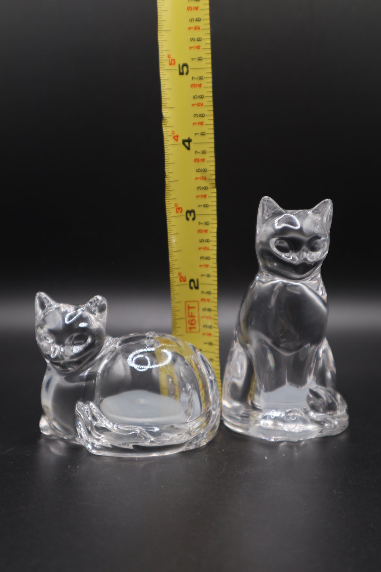 VINTAGE LENOX GLASS CATS SALT AND PEPPER SHAKERS