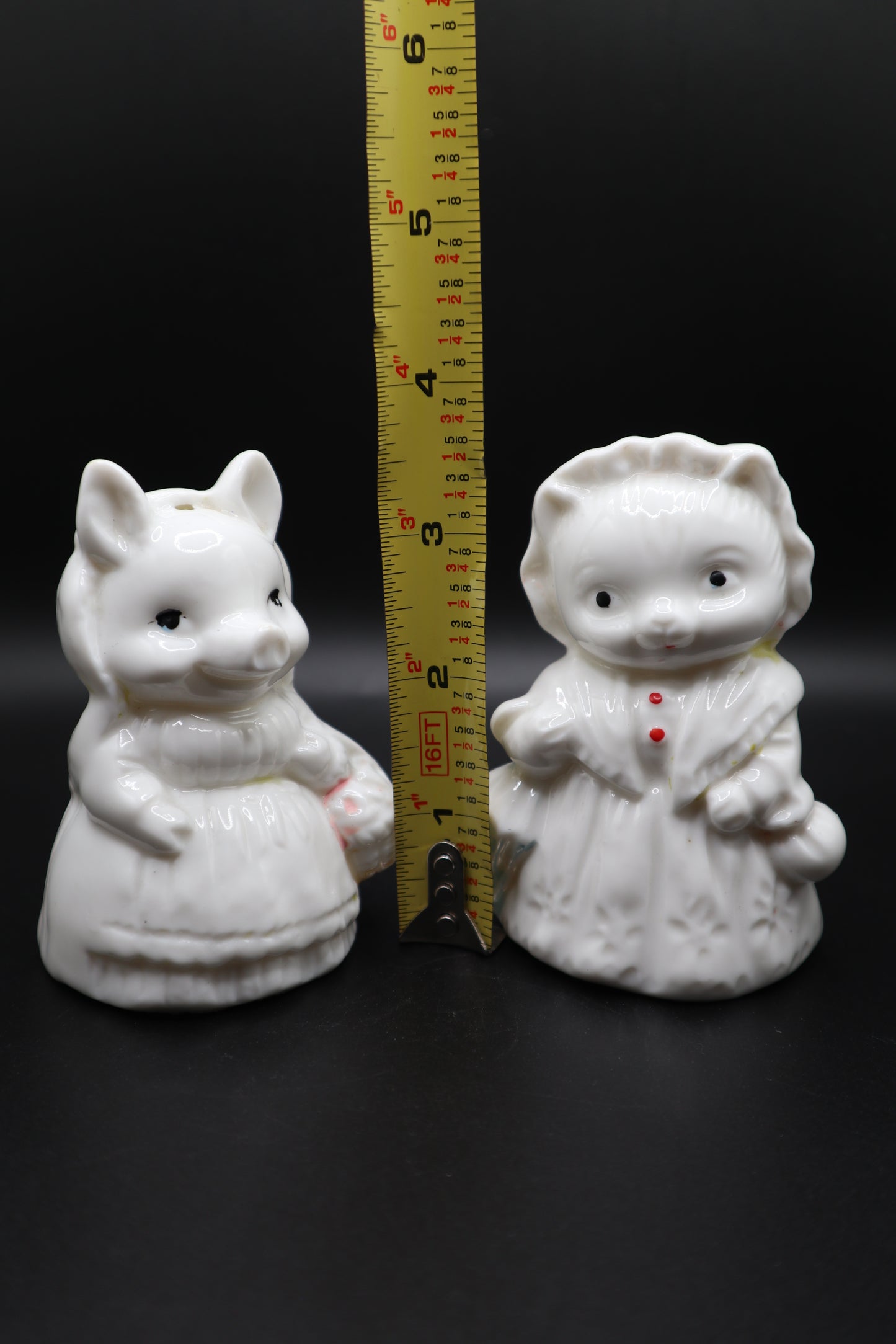 CAT AND PIG SALT AND PEPPER SHAKERS