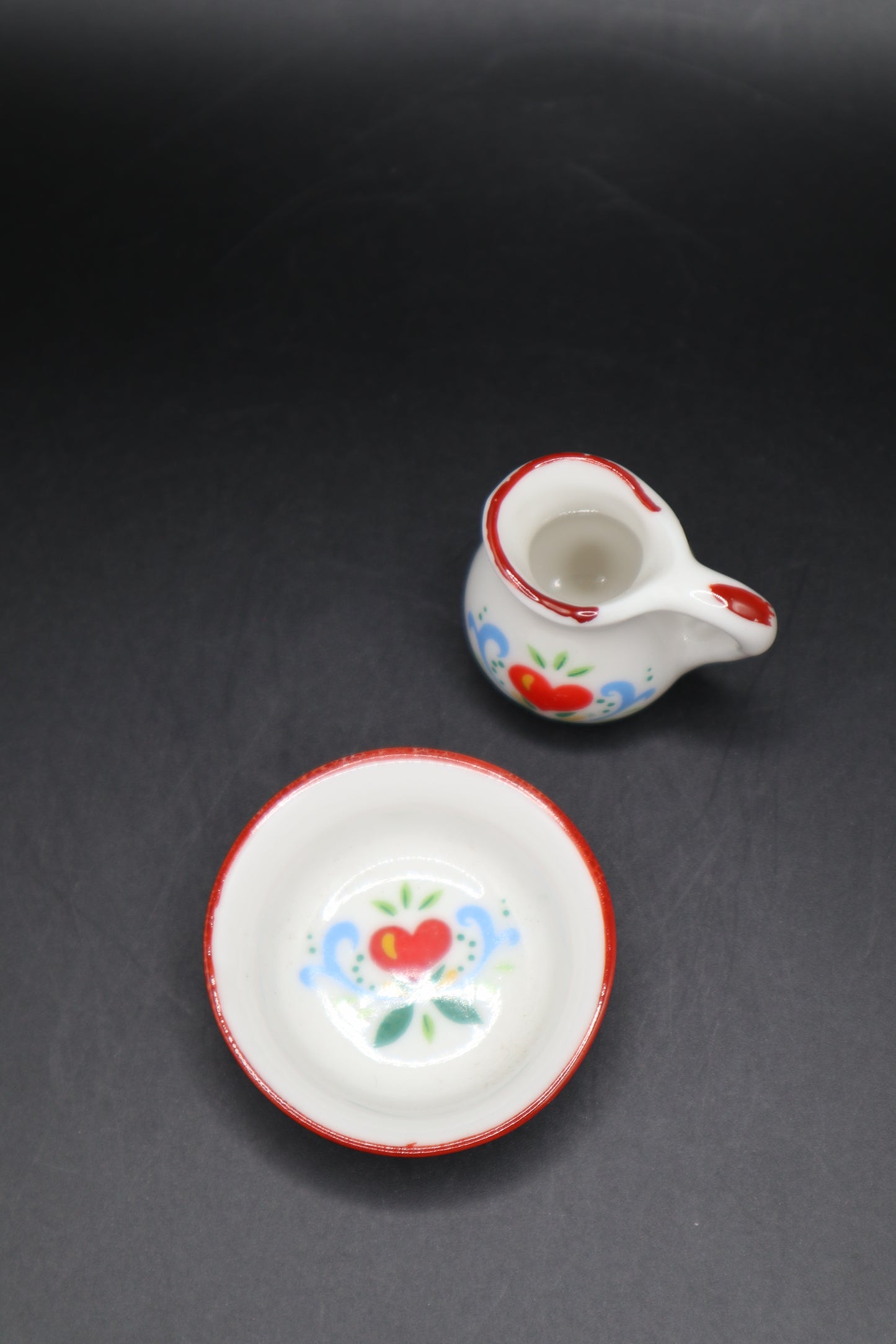 VINTAGE MIINITURE PORCELAIN PITCHER AND BOWL SET