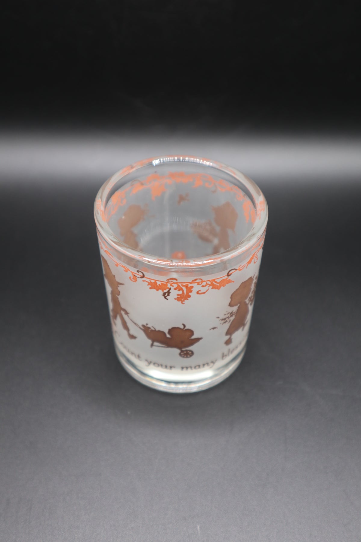 VINTAGE THANKSGIVING TEA LIGHT CANDLE HOLDER "COUNT YOUR BLESSINGS"