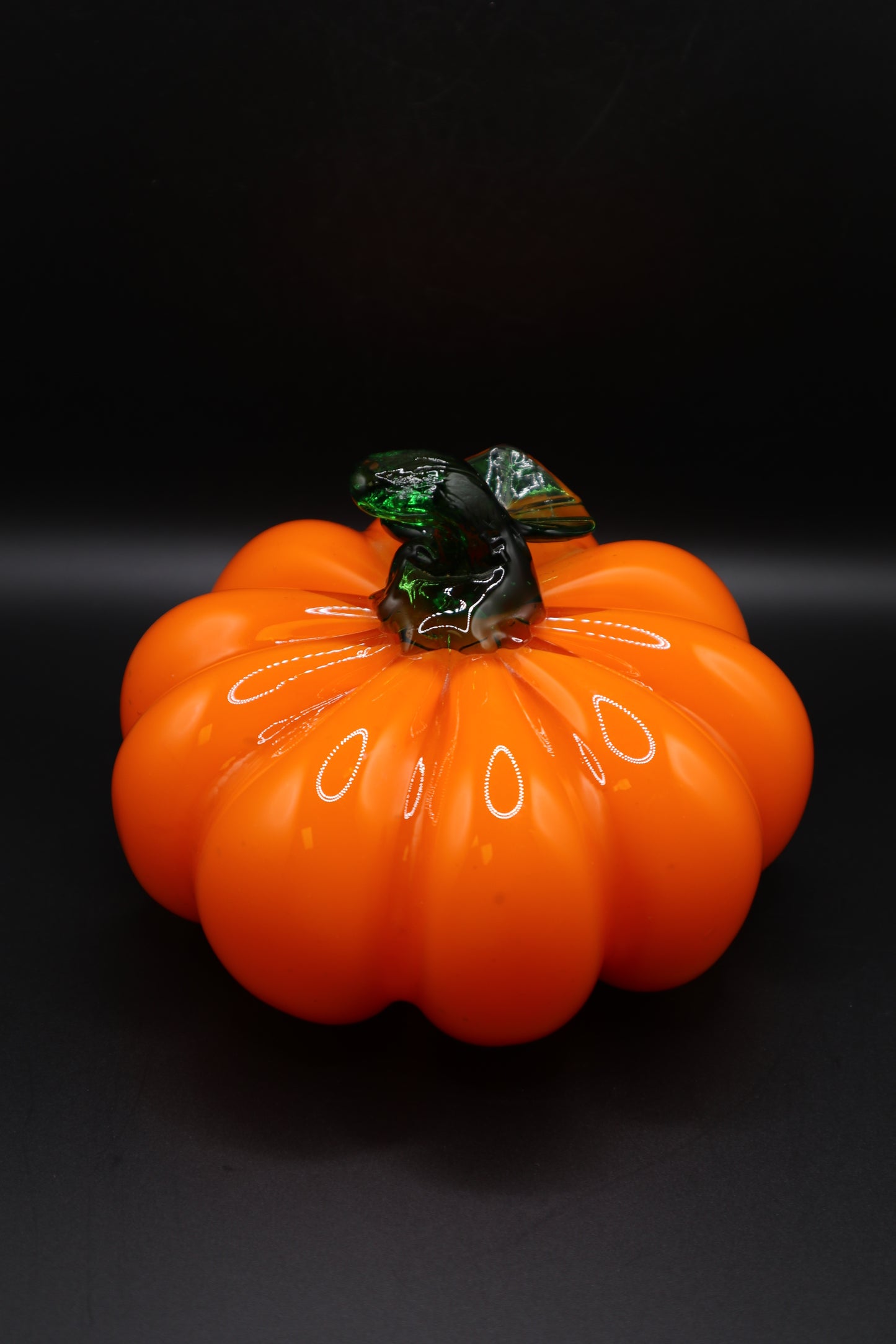 HAND BLOWN ORANGE GLASS PUMPKIN