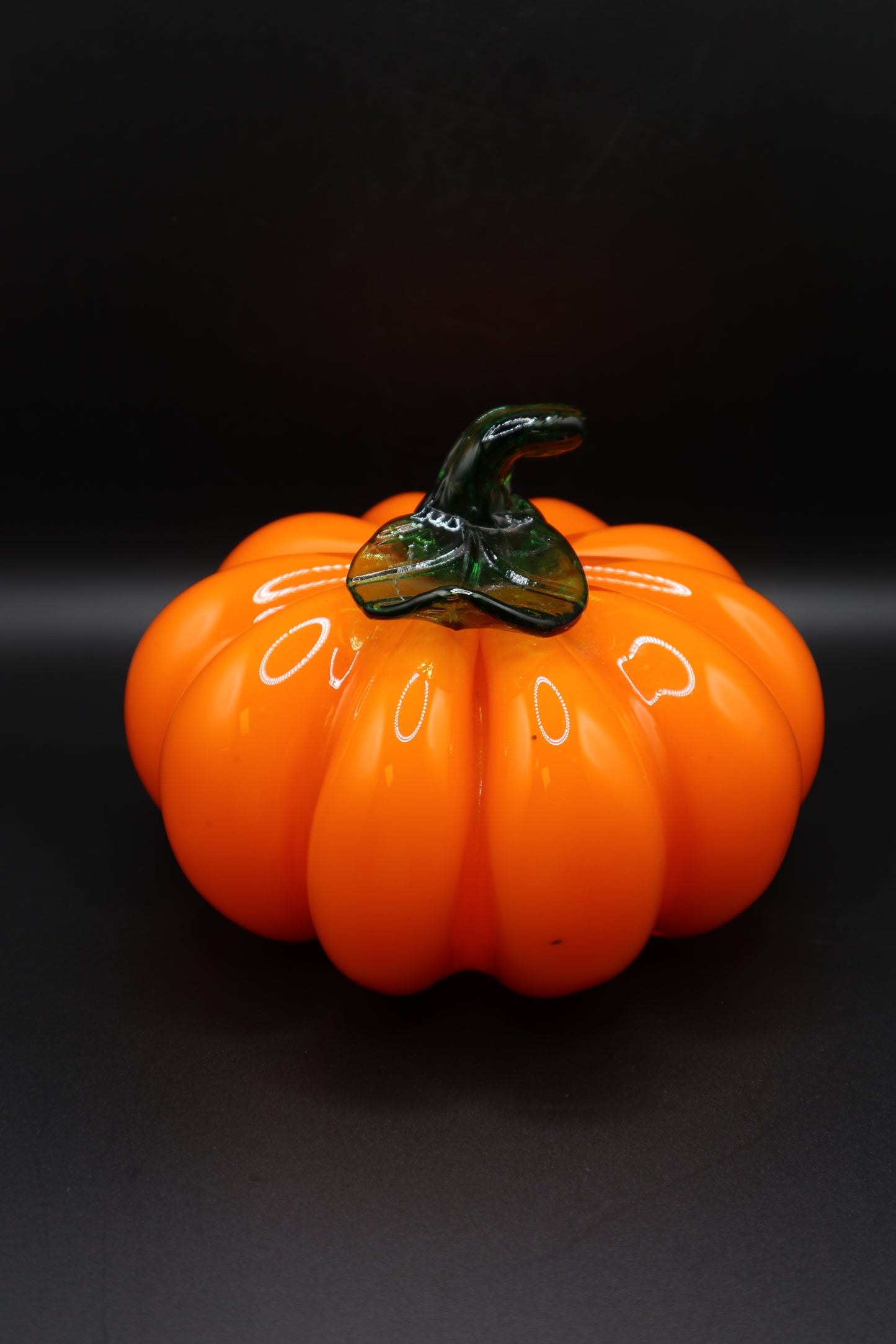 HAND BLOWN ORANGE GLASS PUMPKIN
