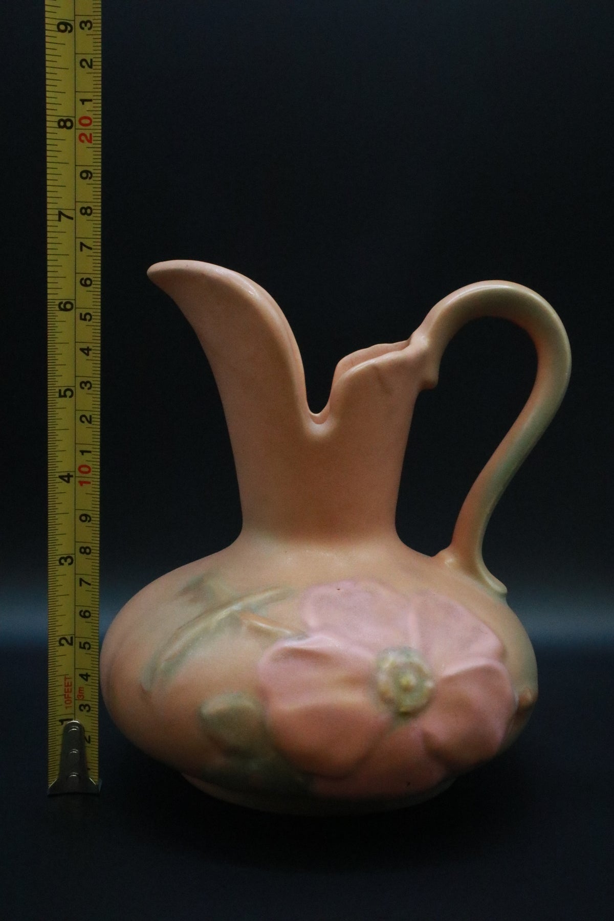 ANTIQUE WELLER POTTERY "WILD ROSE" PITCHER/VASE