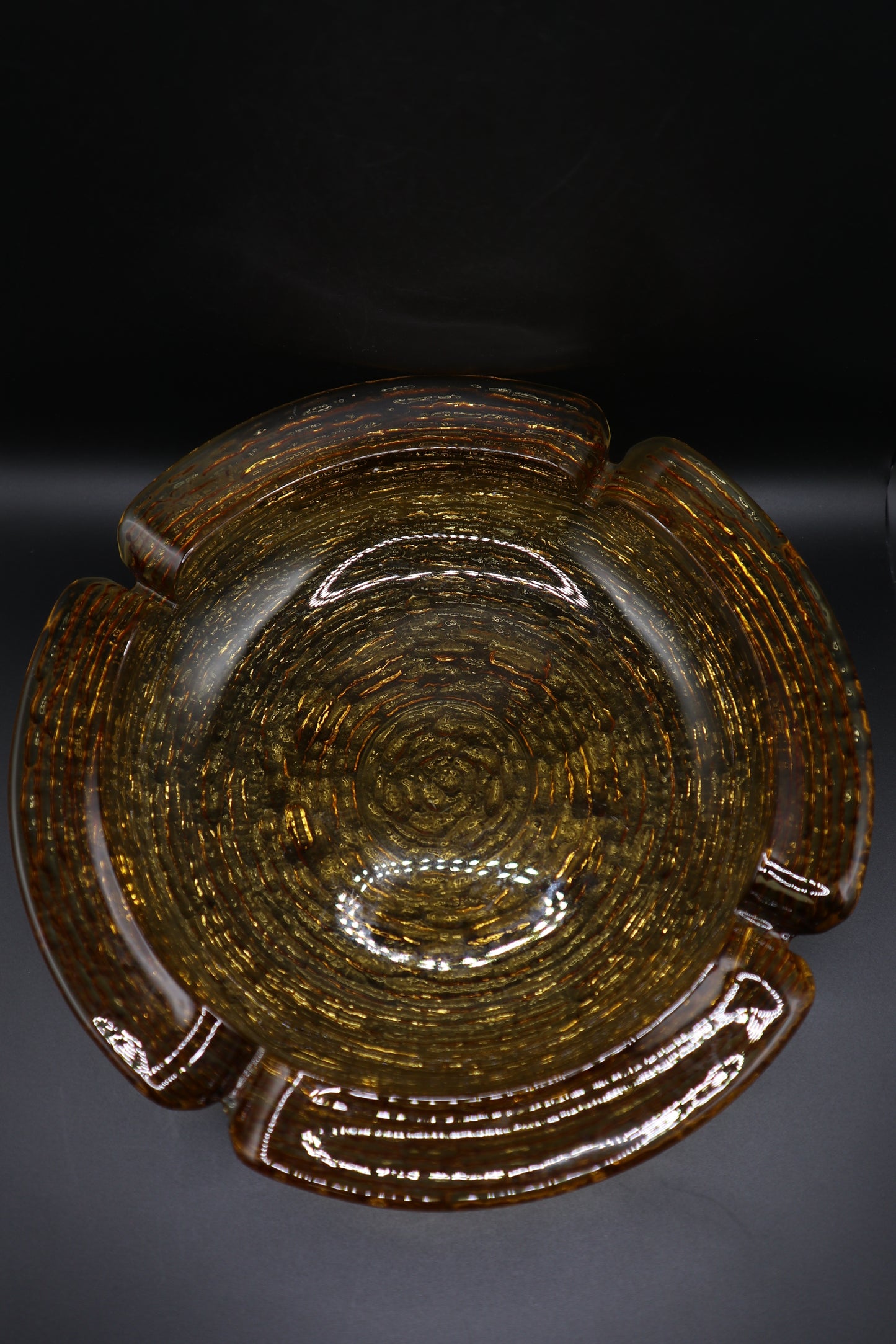 MCM ANCHOR HOCKING SORENO GOLD ASHTRAY