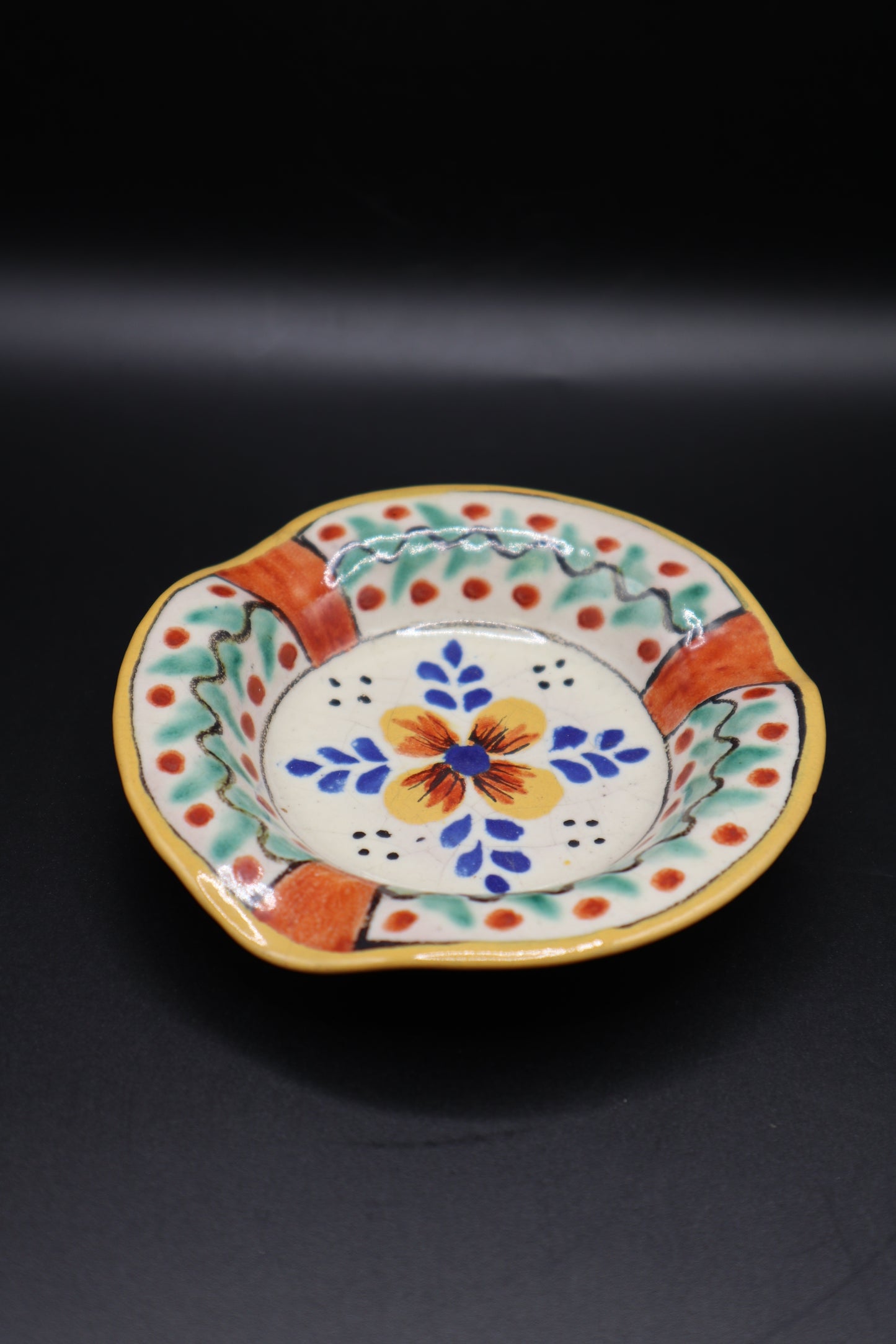 HAND PAINTED CERAMIC ASHTRAY