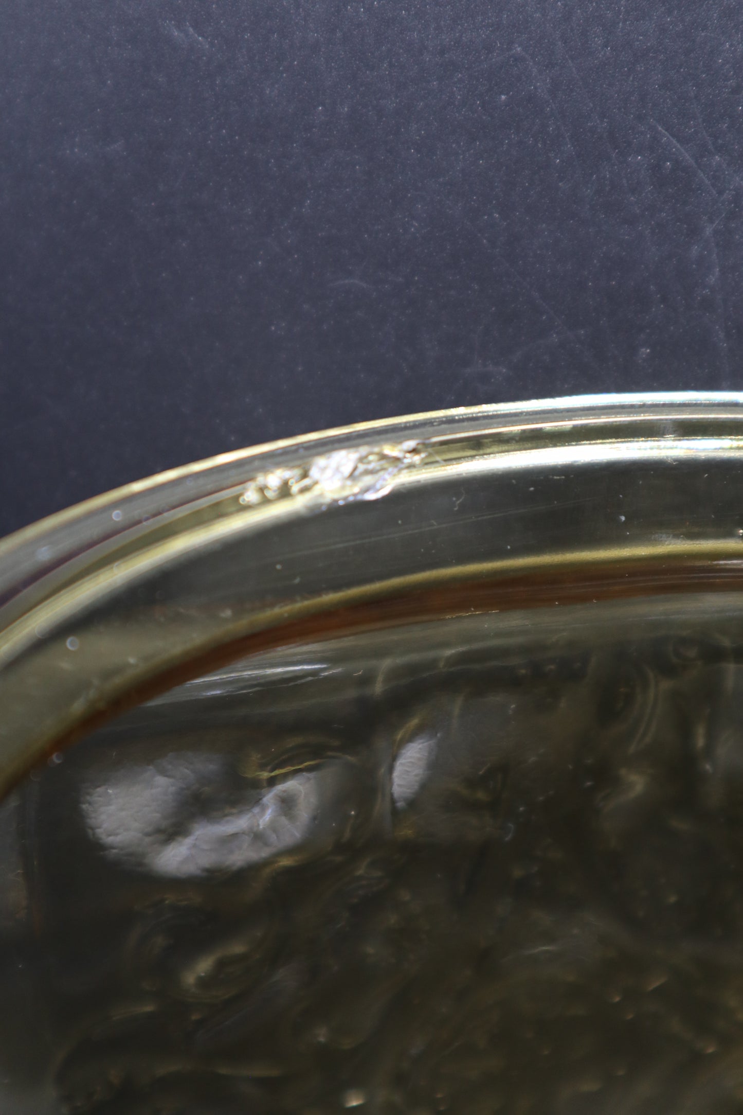 VINTAGE FEDERAL GLASS MADRID AMBER COOKIE JAR & LID