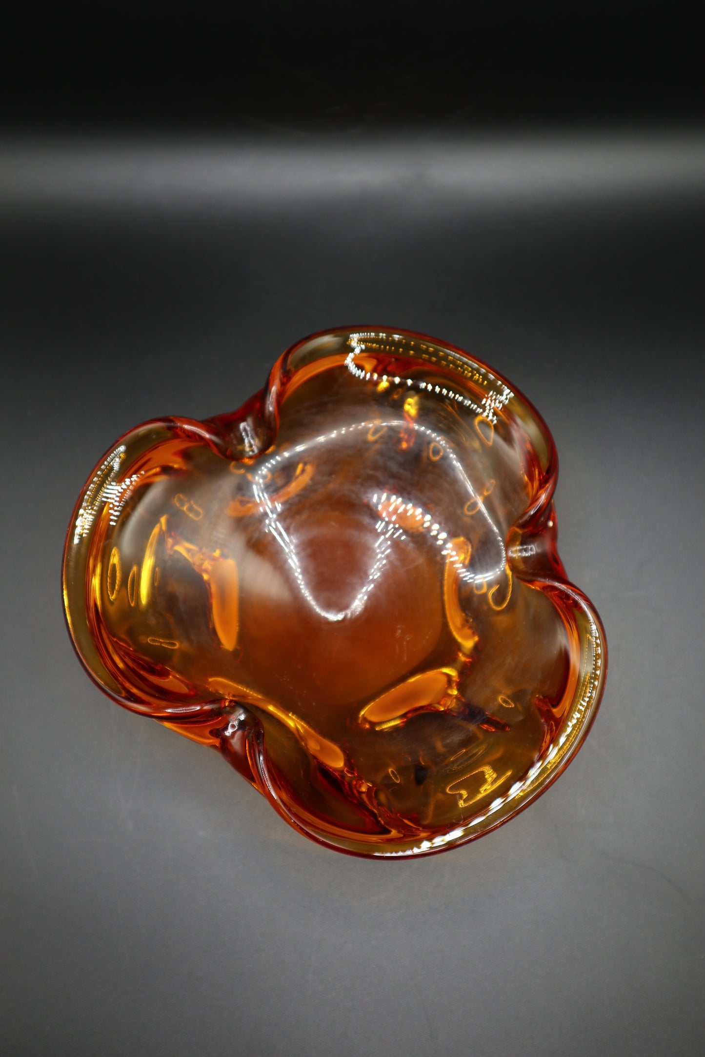 MCM AMBER GLASS MURANO ASHTRAY