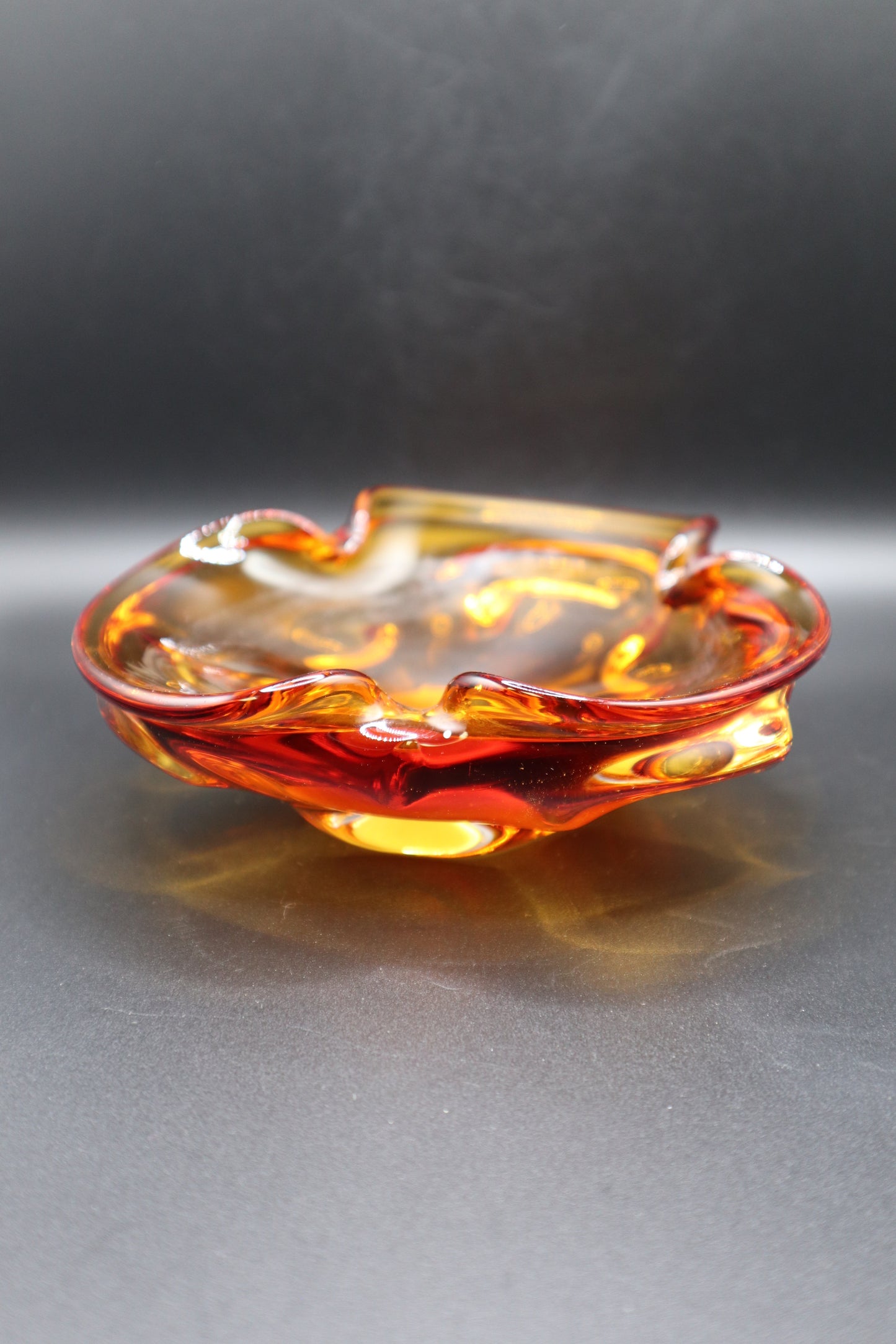 MCM AMBER GLASS MURANO ASHTRAY