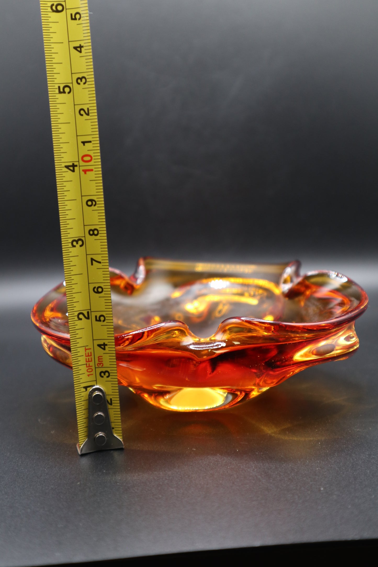MCM AMBER GLASS MURANO ASHTRAY