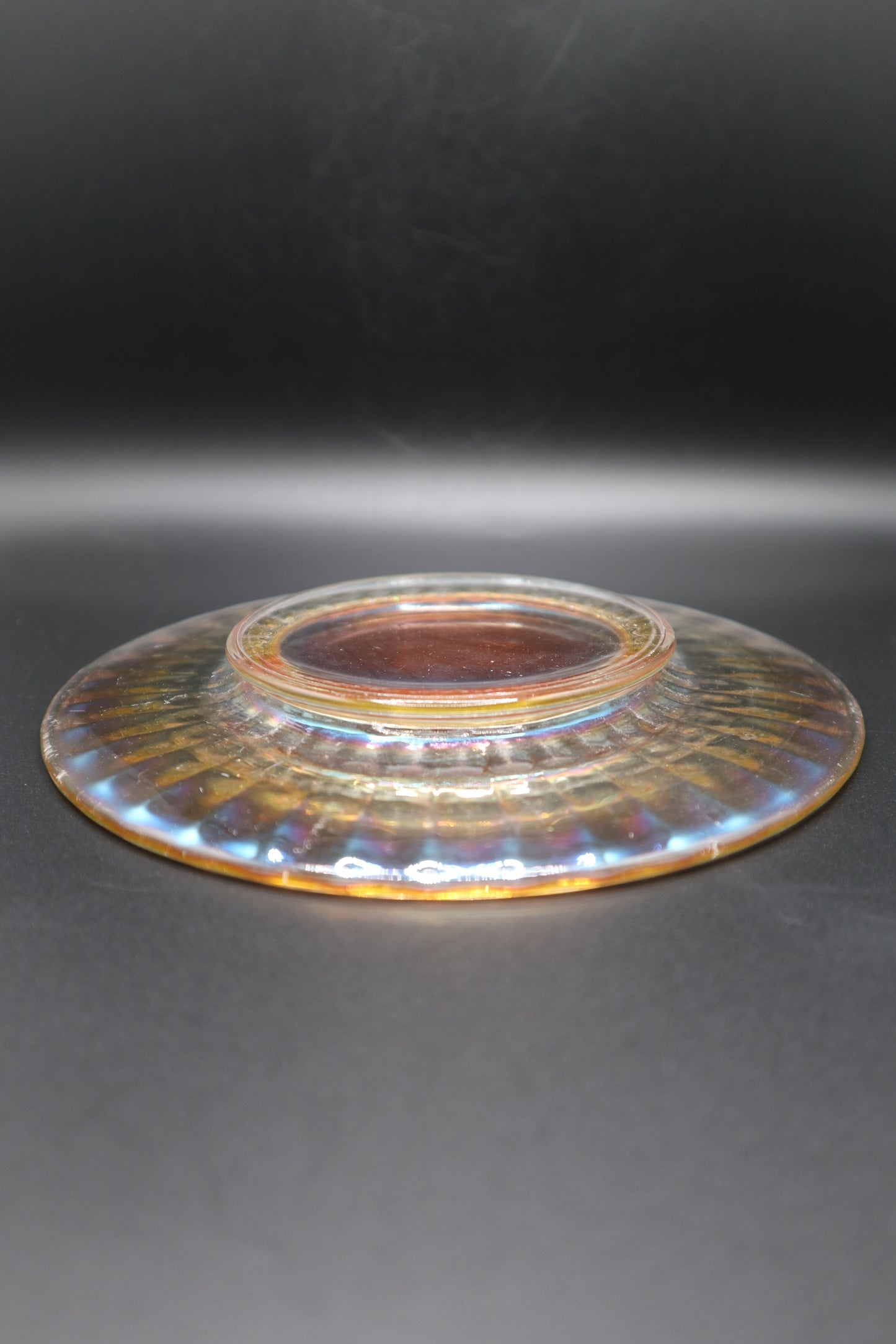 VINTAGE 6" PLATE SET OF 3 IMPERIAL MARIGOLD CARNIVAL GLASS