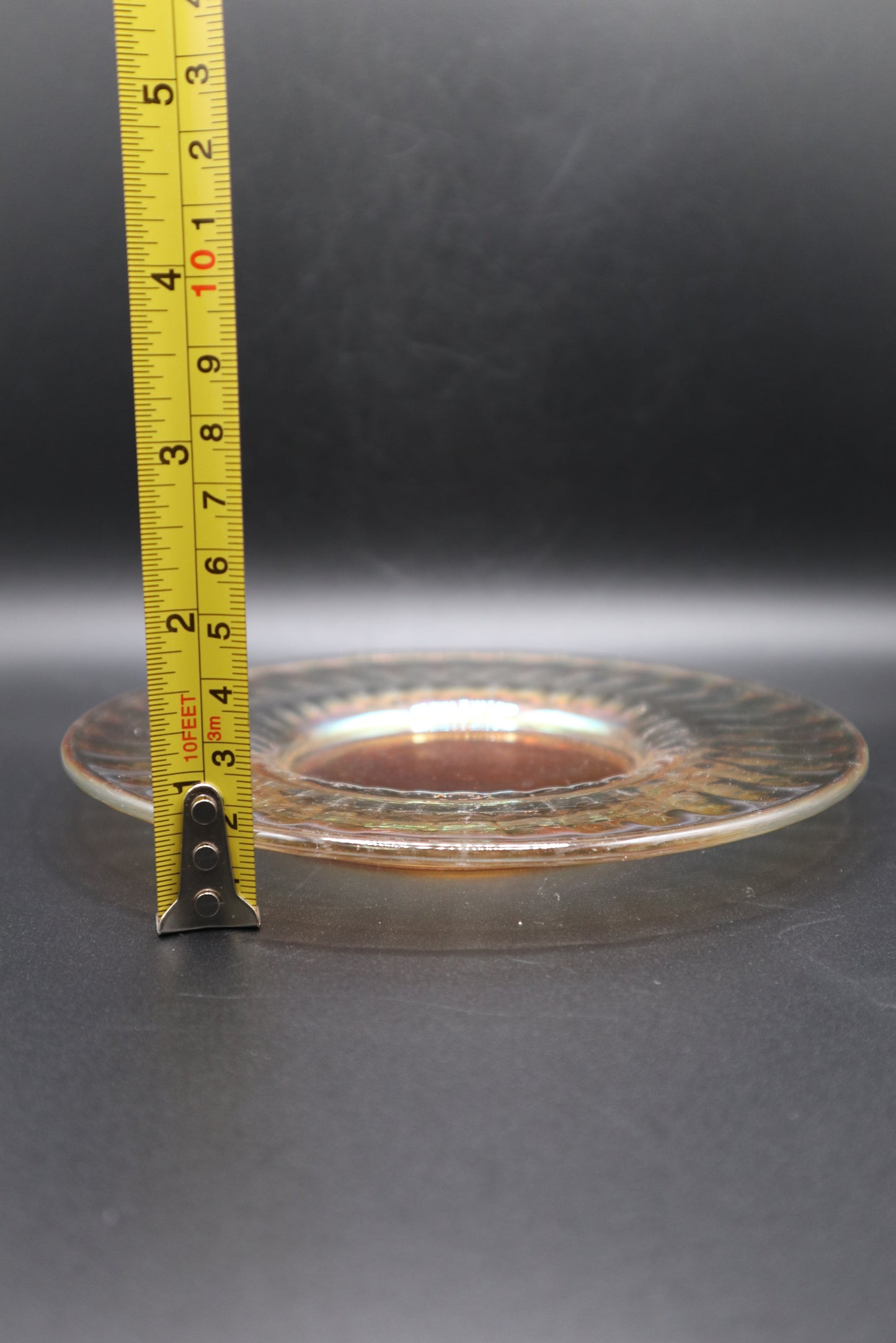 VINTAGE 6" PLATE SET OF 3 IMPERIAL MARIGOLD CARNIVAL GLASS