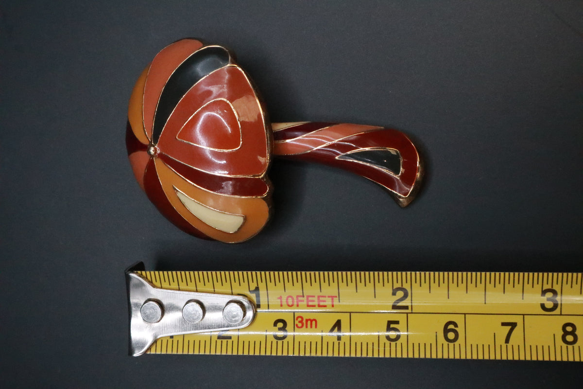 VINTAGE EISENBERG ENAMEL MUSHROOM 1970'S BROOCH