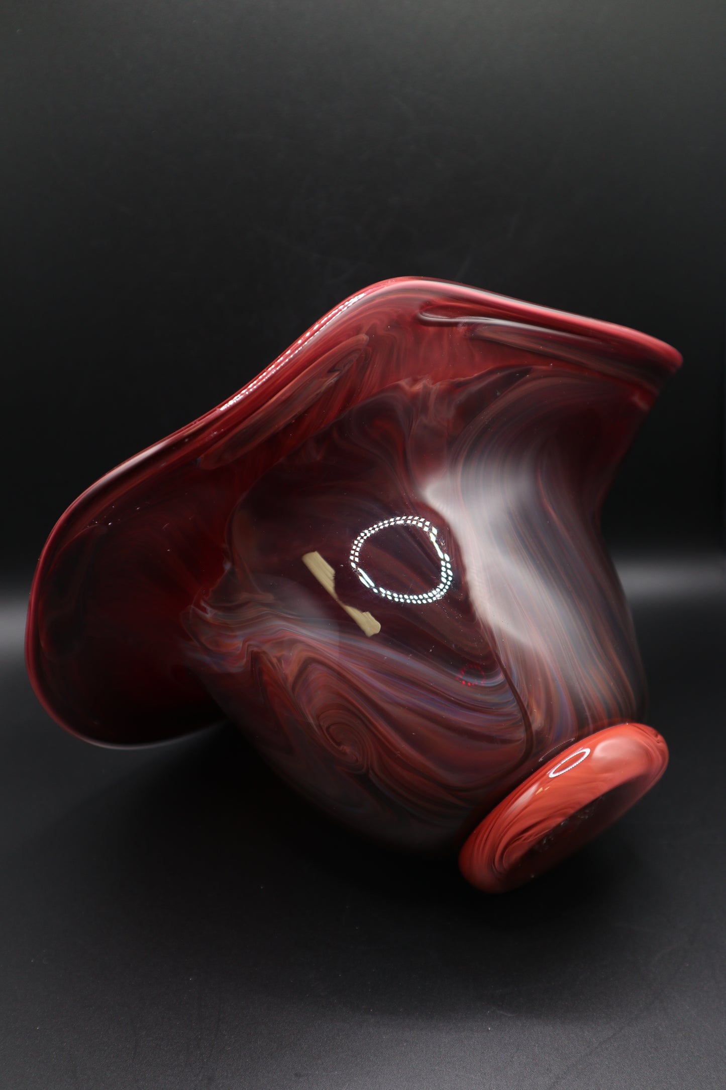 HAND BLOWN CRANBERRY BOWL