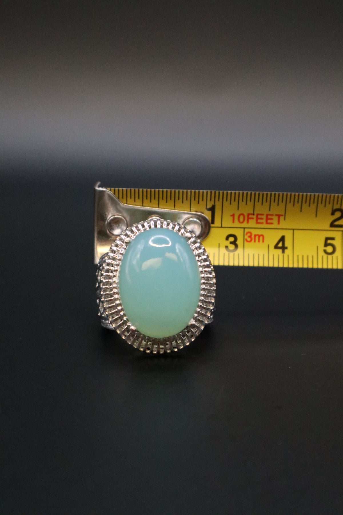 KARIS STS CHALCEDONY CABOCHON RING SIZE 6