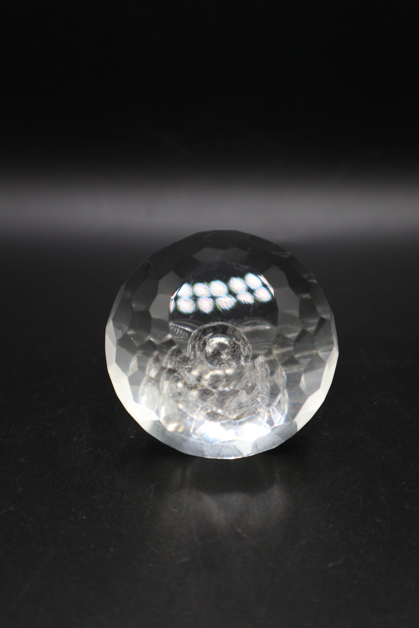 CRYSTAL APPLE ETCHED PAPERWEIGHT