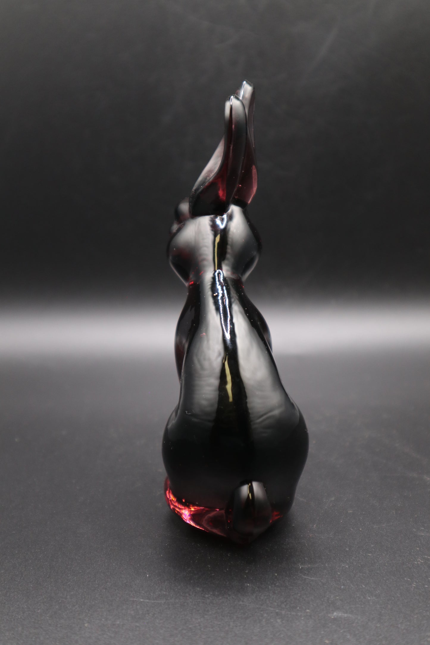 SILVESTRI PURPLE GLASS RABBIT PAPERWEIGHT