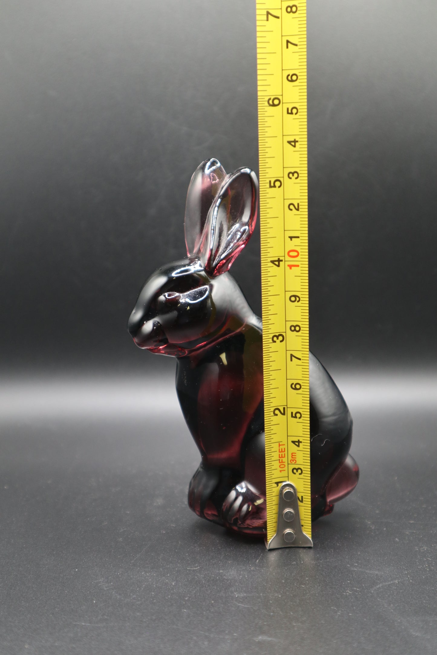 SILVESTRI PURPLE GLASS RABBIT PAPERWEIGHT