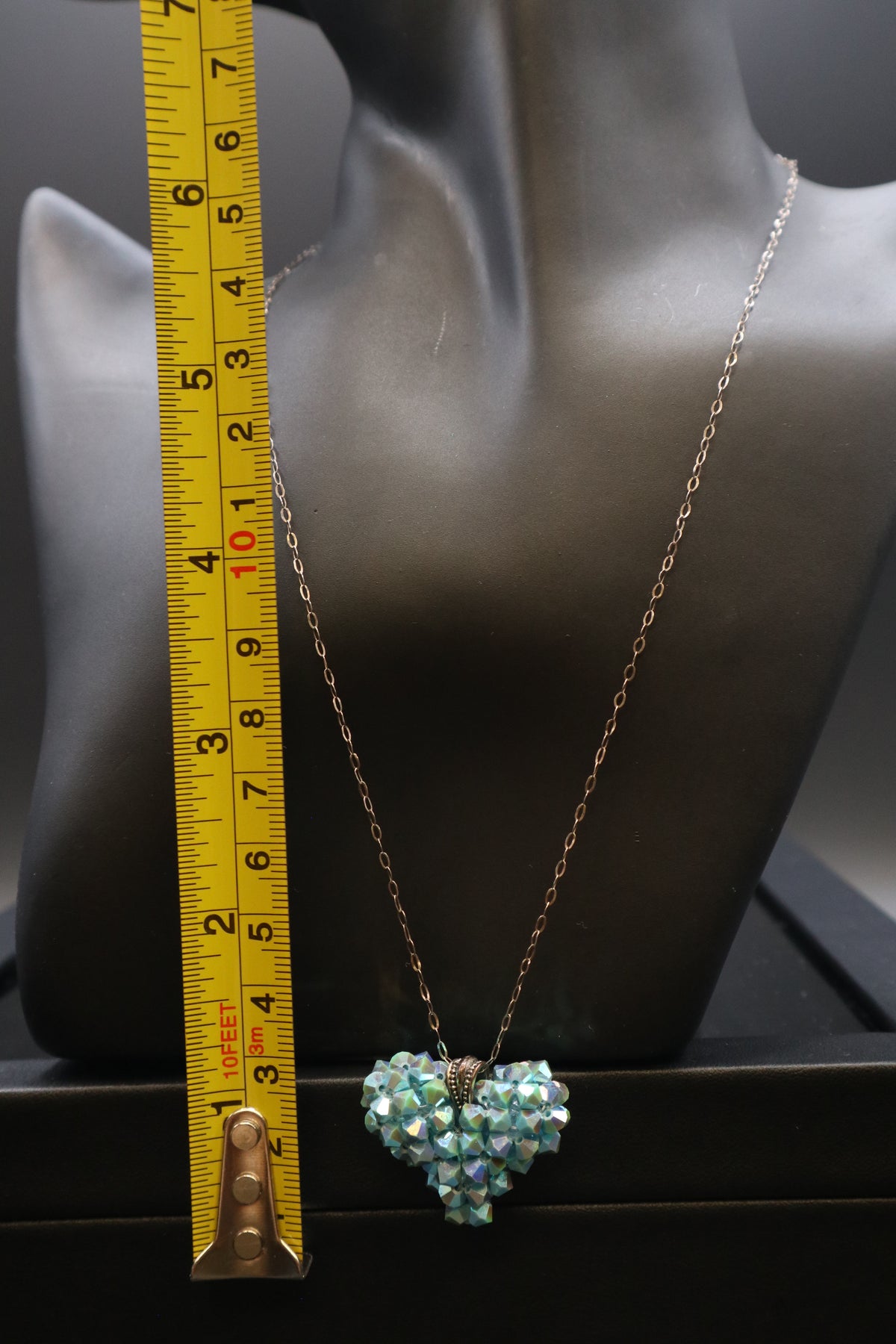 925 SWAROVSKI CRYSTAL TURQUOISE HEART NECKLACE