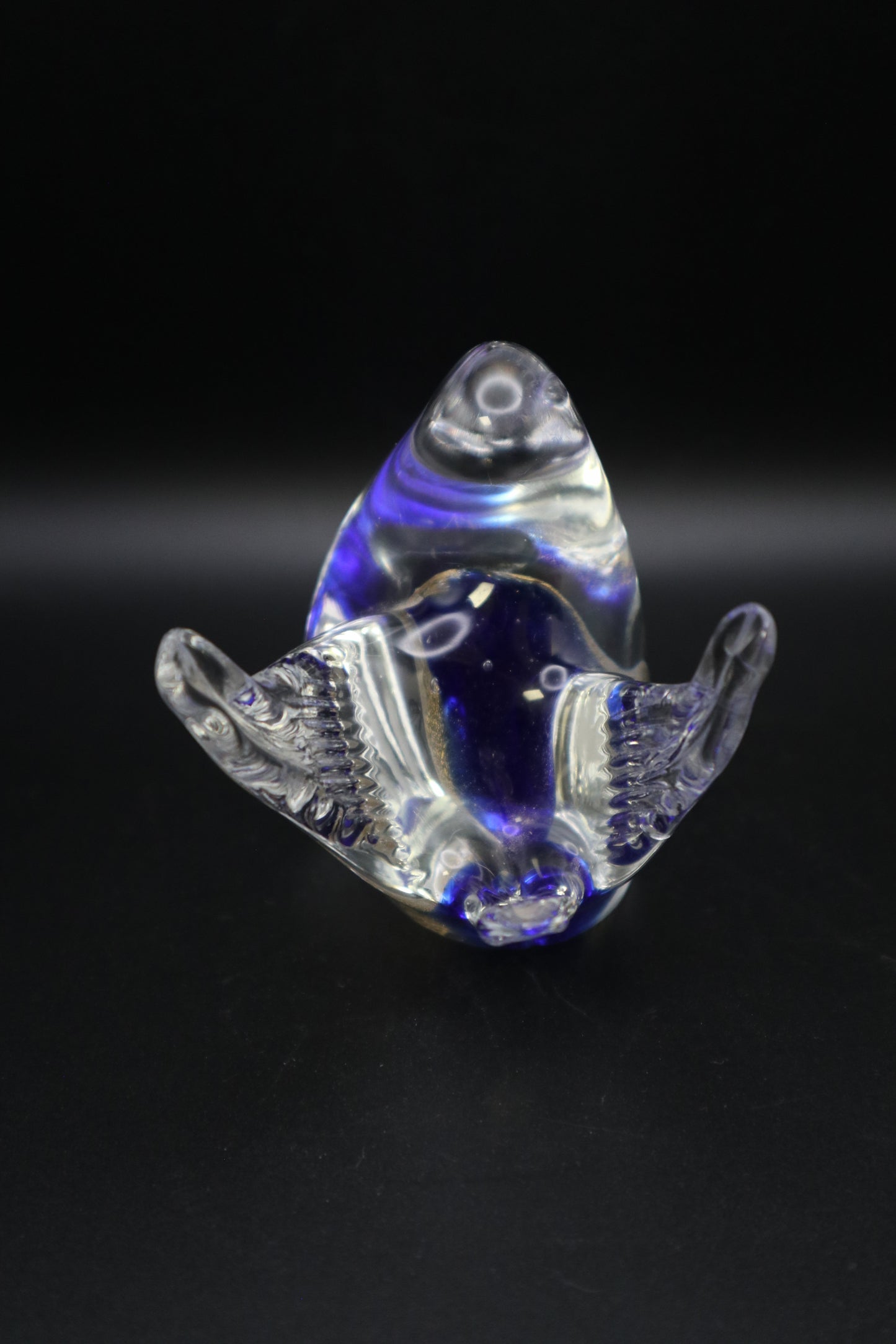 MURANO BLUE/GOLD BIRD PAPERWEIGHT