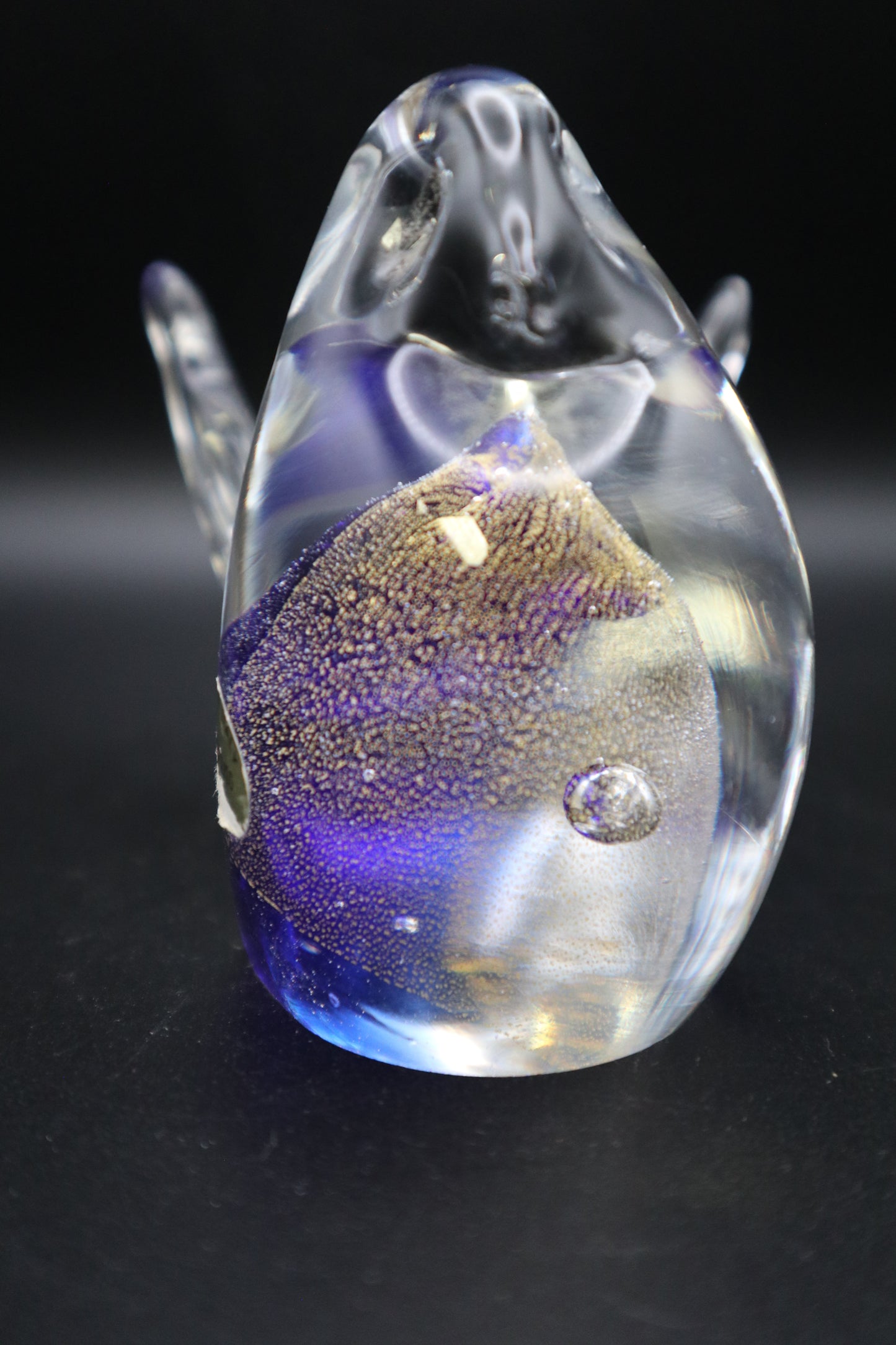 MURANO BLUE/GOLD BIRD PAPERWEIGHT