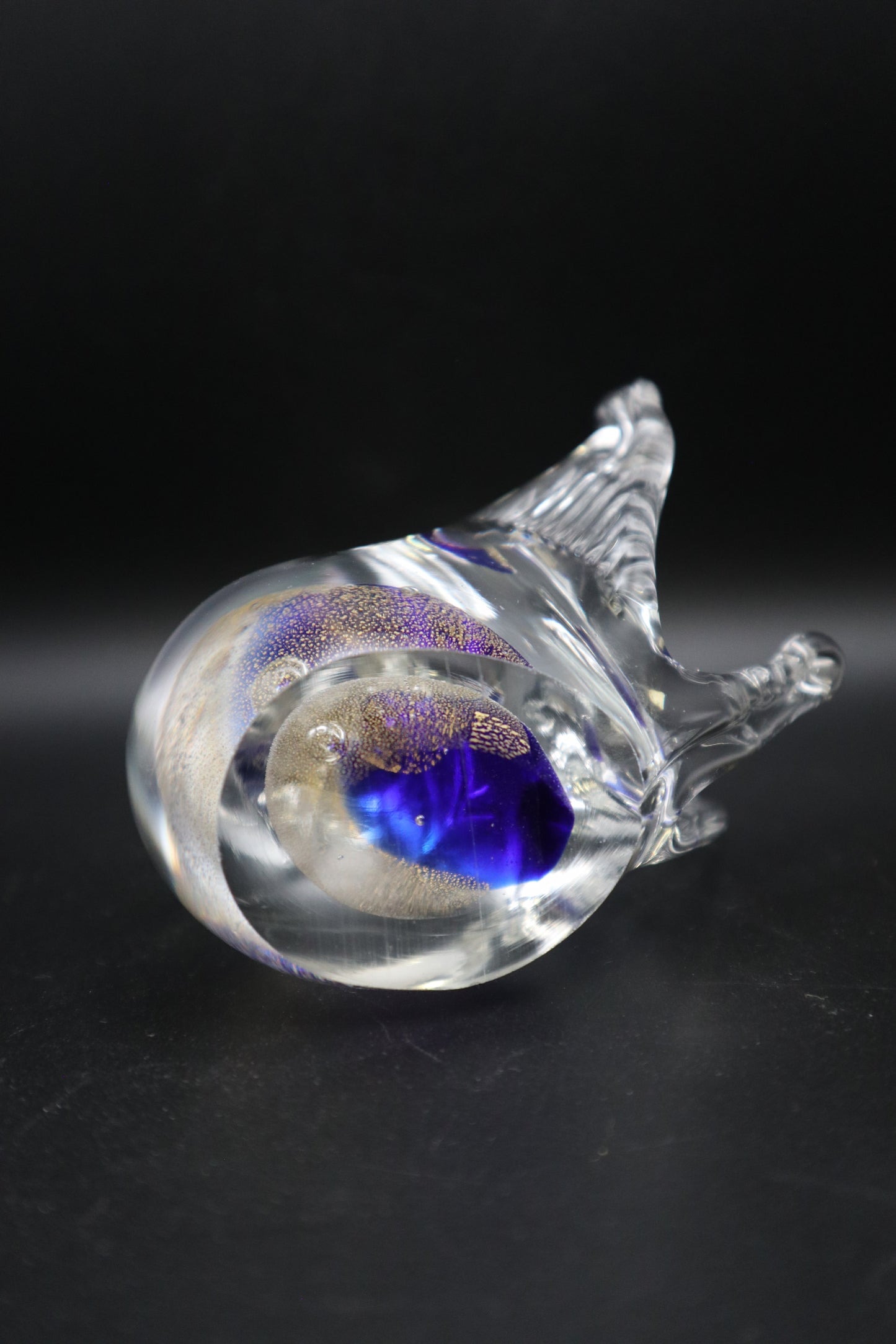 MURANO BLUE/GOLD BIRD PAPERWEIGHT