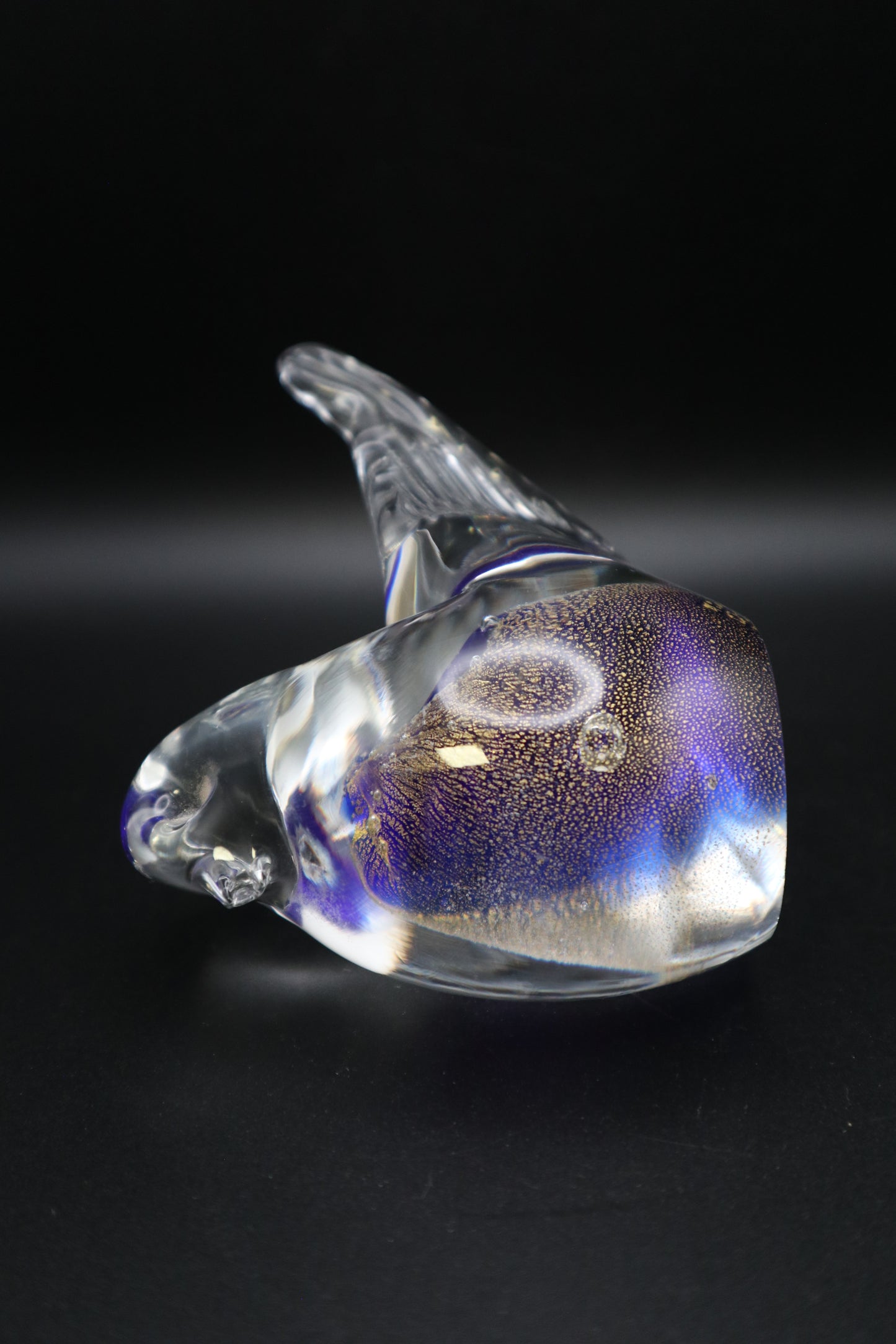 MURANO BLUE/GOLD BIRD PAPERWEIGHT
