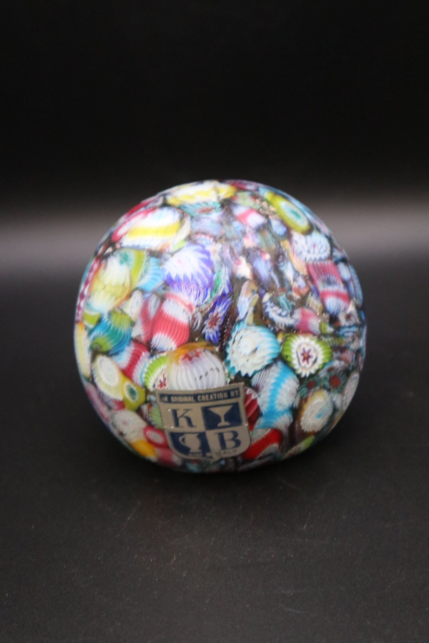 VINTAGE KB MURANO MILEFIORI PAPERWEIGHT
