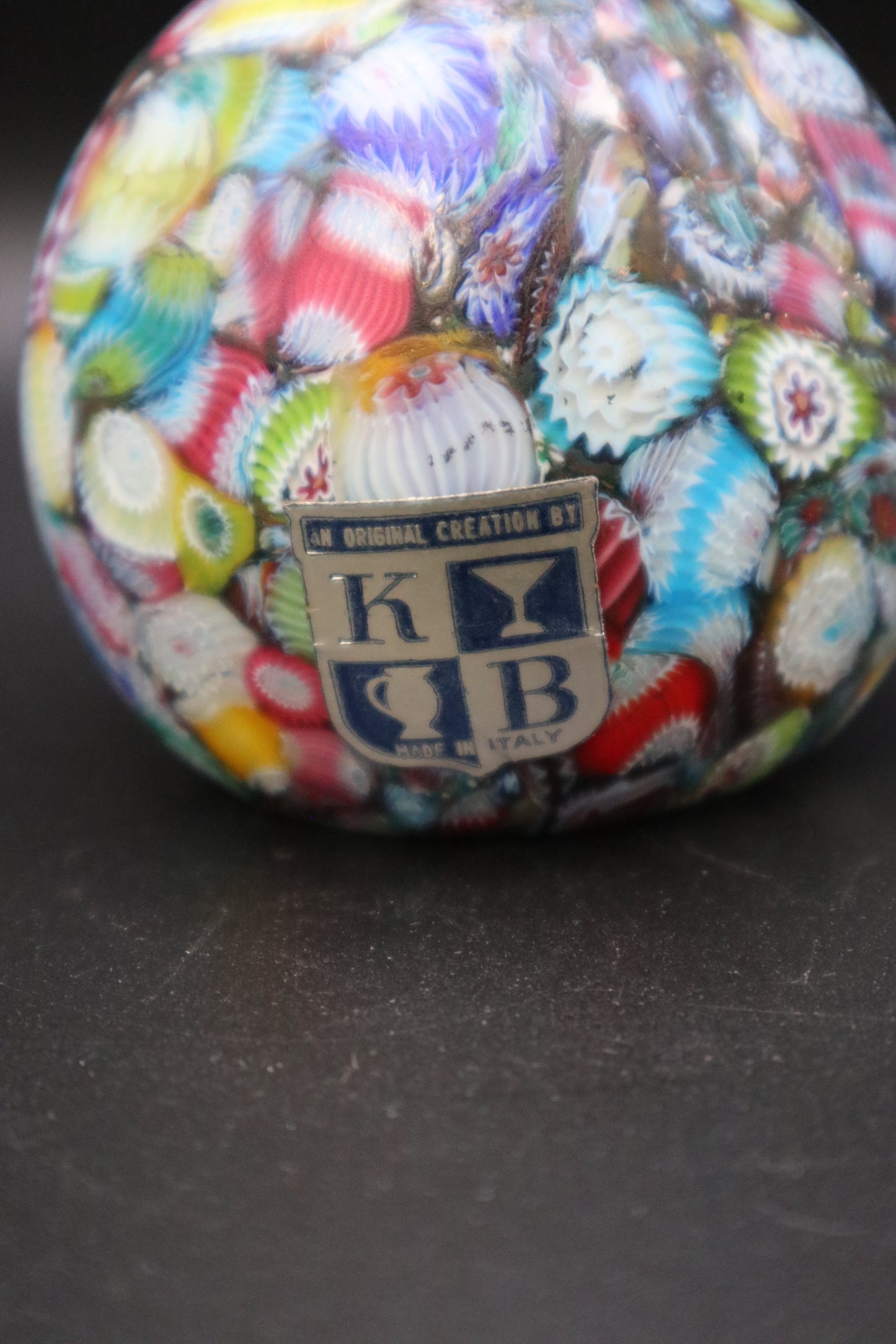 VINTAGE KB MURANO MILEFIORI PAPERWEIGHT