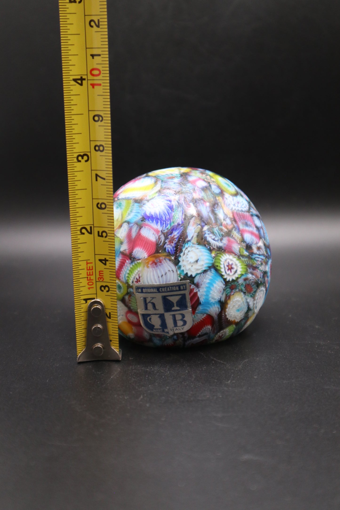 VINTAGE KB MURANO MILEFIORI PAPERWEIGHT