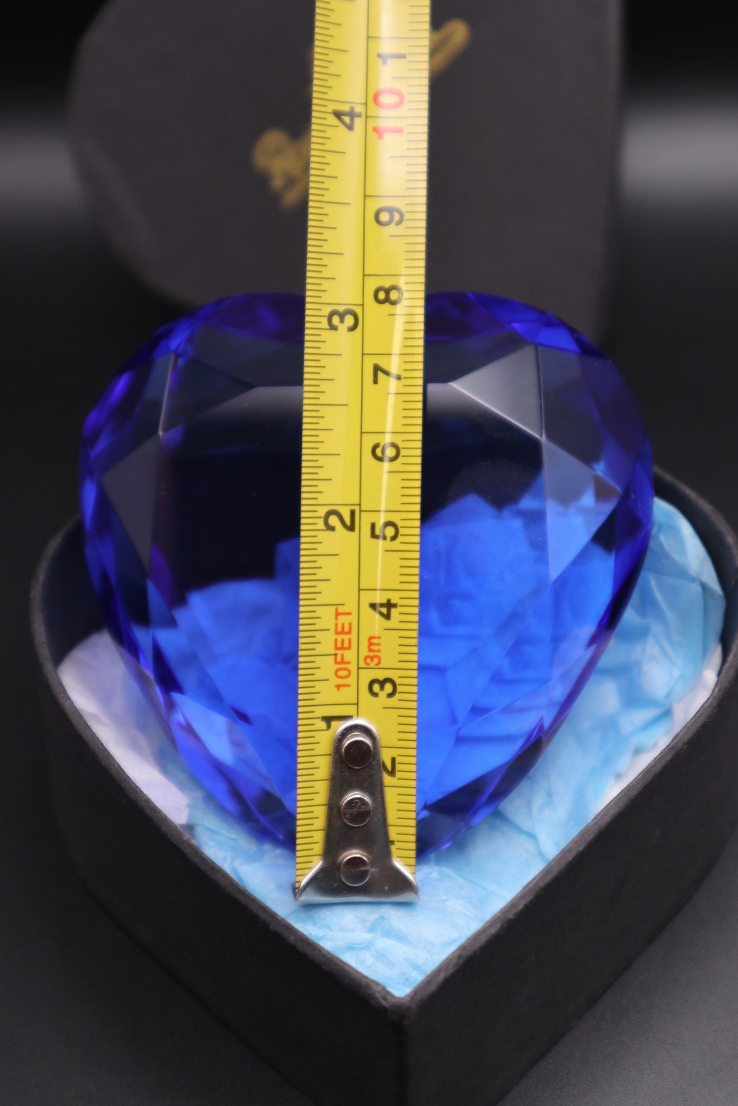 VINTAGE ROSENTHAL LEAD CRYSTAL HEART COBALT BLUE SIGNED