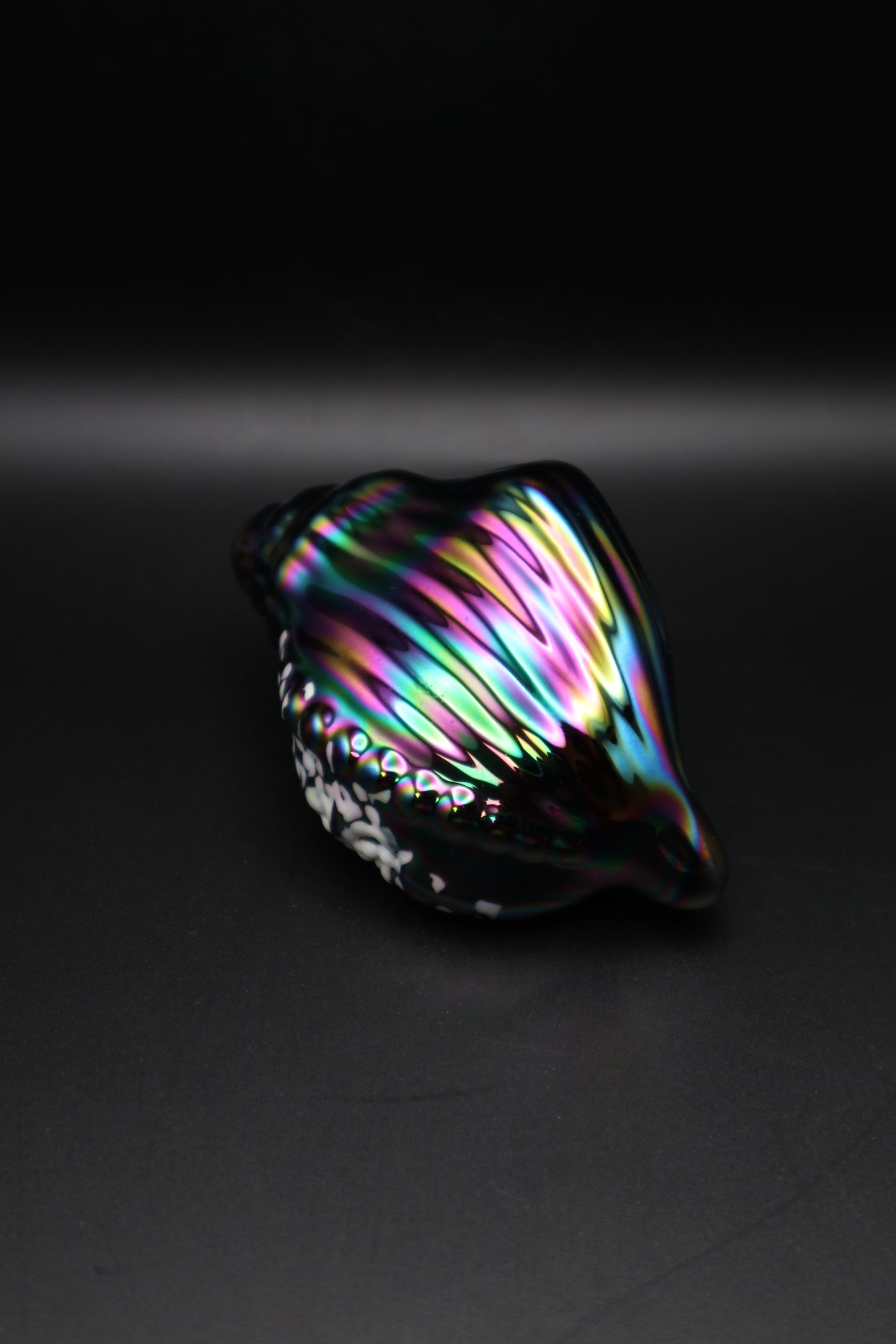 VINTAGE IRIDESCENT OPALESCENT CONCH PAPERWEIGHT