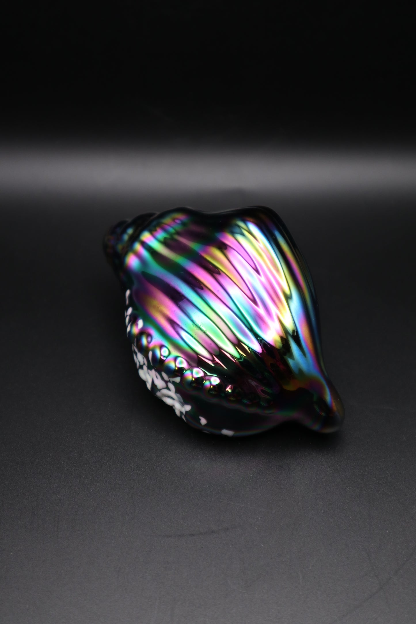 VINTAGE IRIDESCENT OPALESCENT CONCH PAPERWEIGHT
