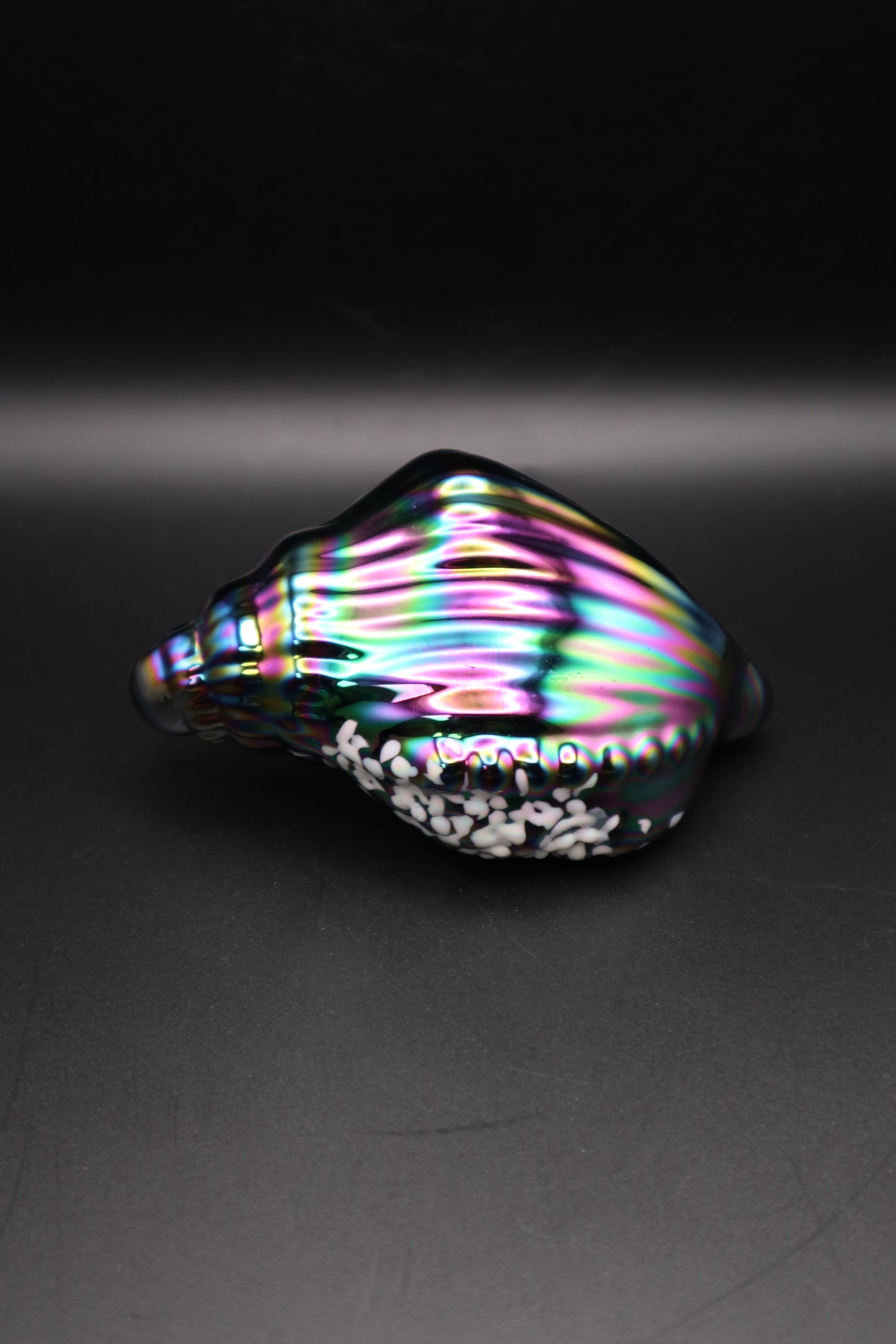 VINTAGE IRIDESCENT OPALESCENT CONCH PAPERWEIGHT