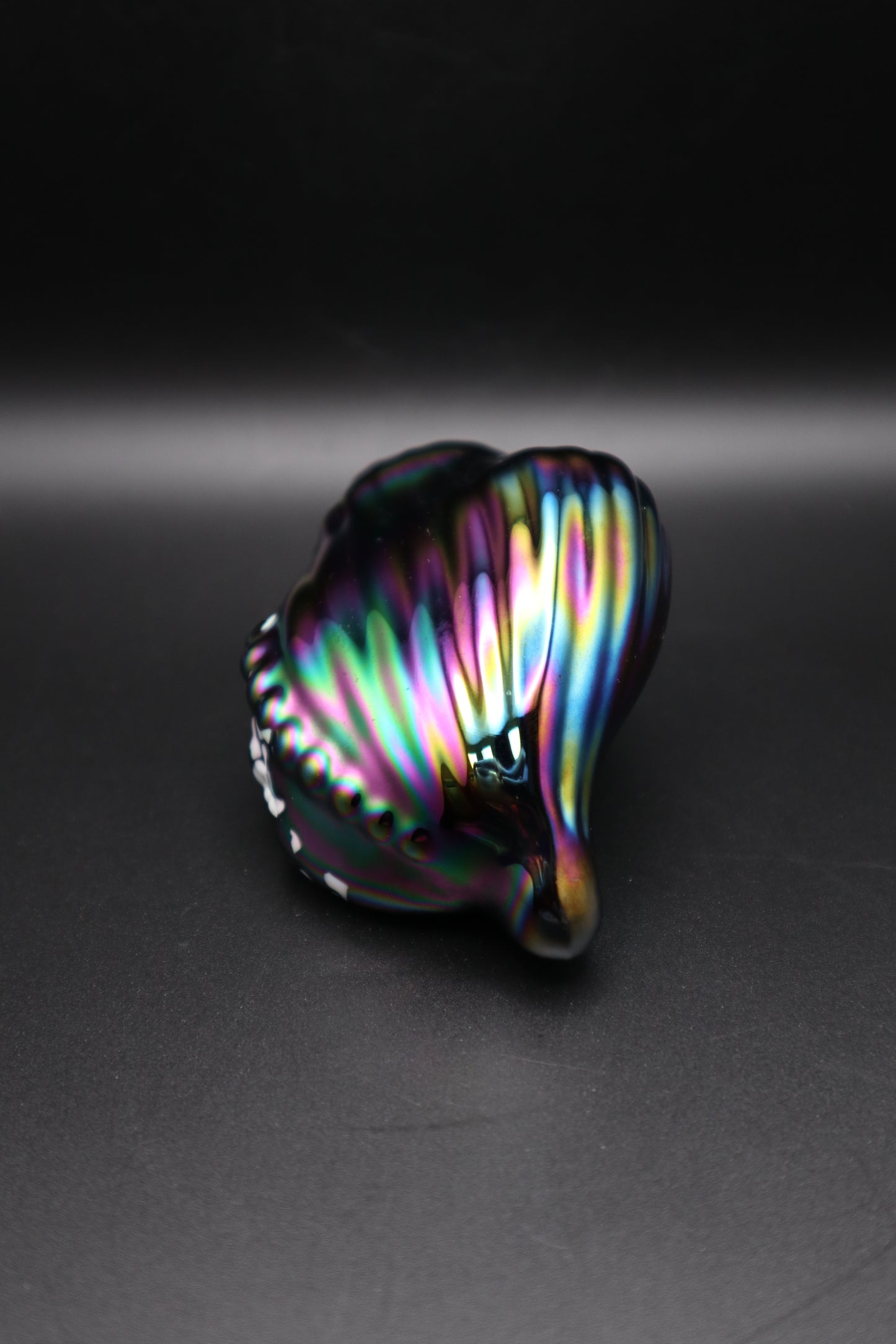 VINTAGE IRIDESCENT OPALESCENT CONCH PAPERWEIGHT