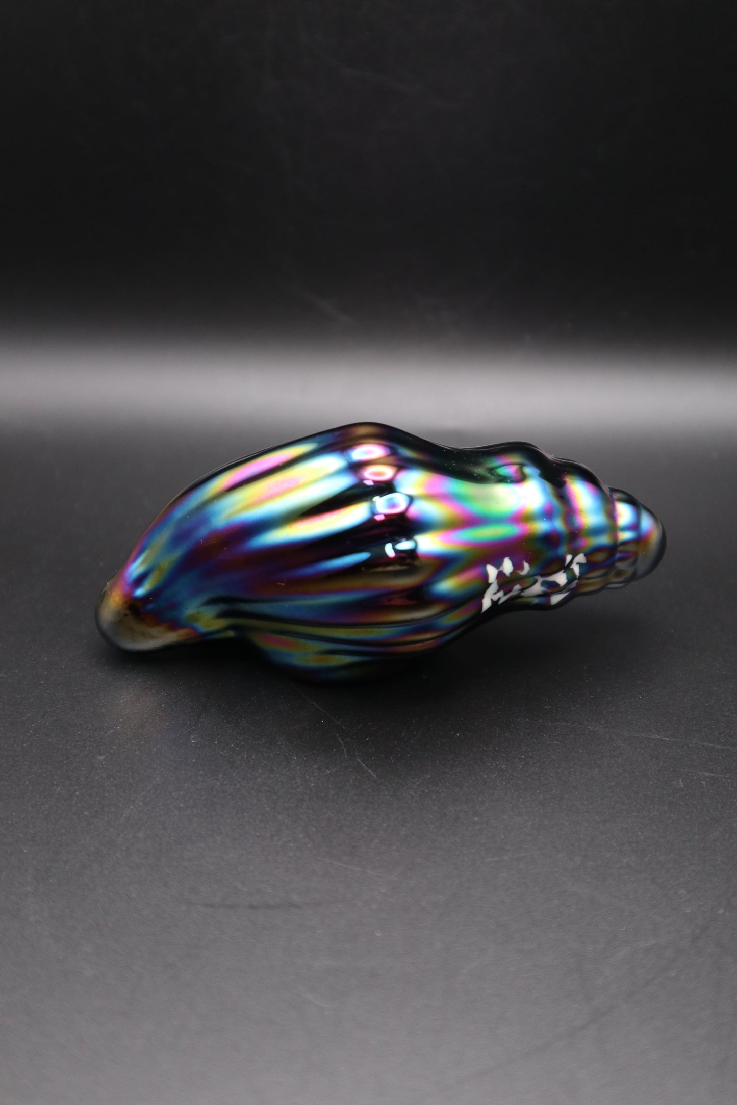 VINTAGE IRIDESCENT OPALESCENT CONCH PAPERWEIGHT