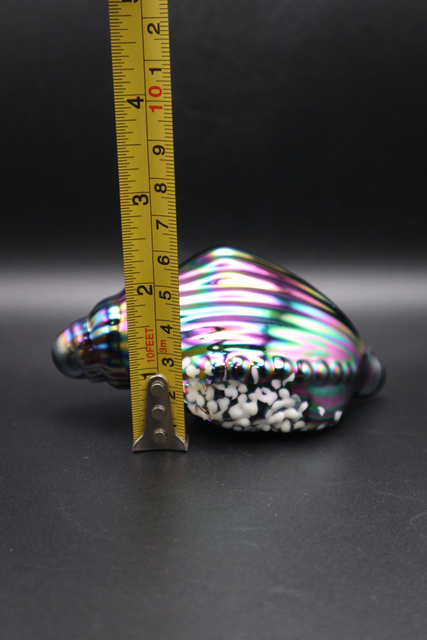 VINTAGE IRIDESCENT OPALESCENT CONCH PAPERWEIGHT