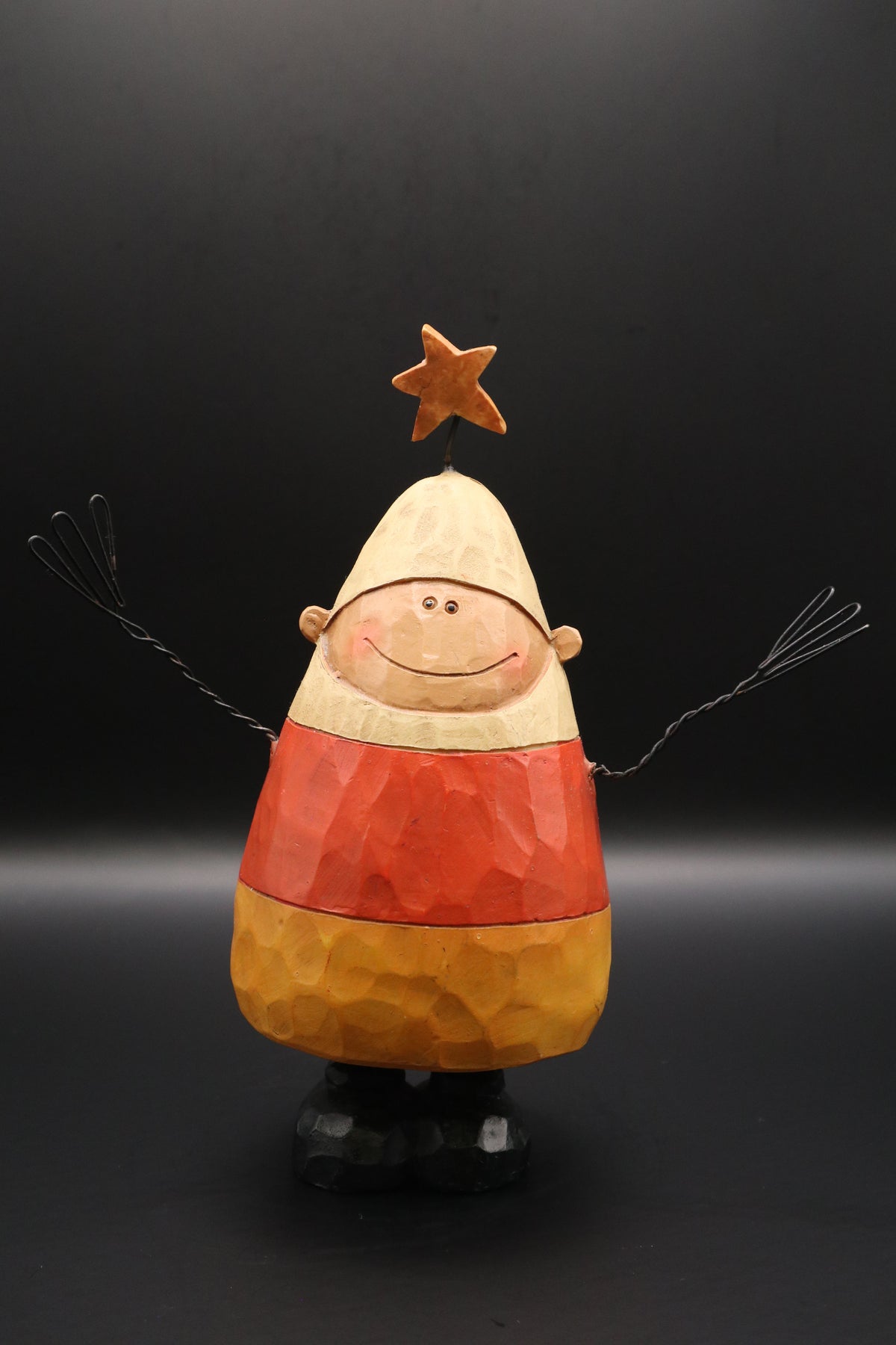 RESIN HALLOWEEN CANDY CORN BOY FIGURINE