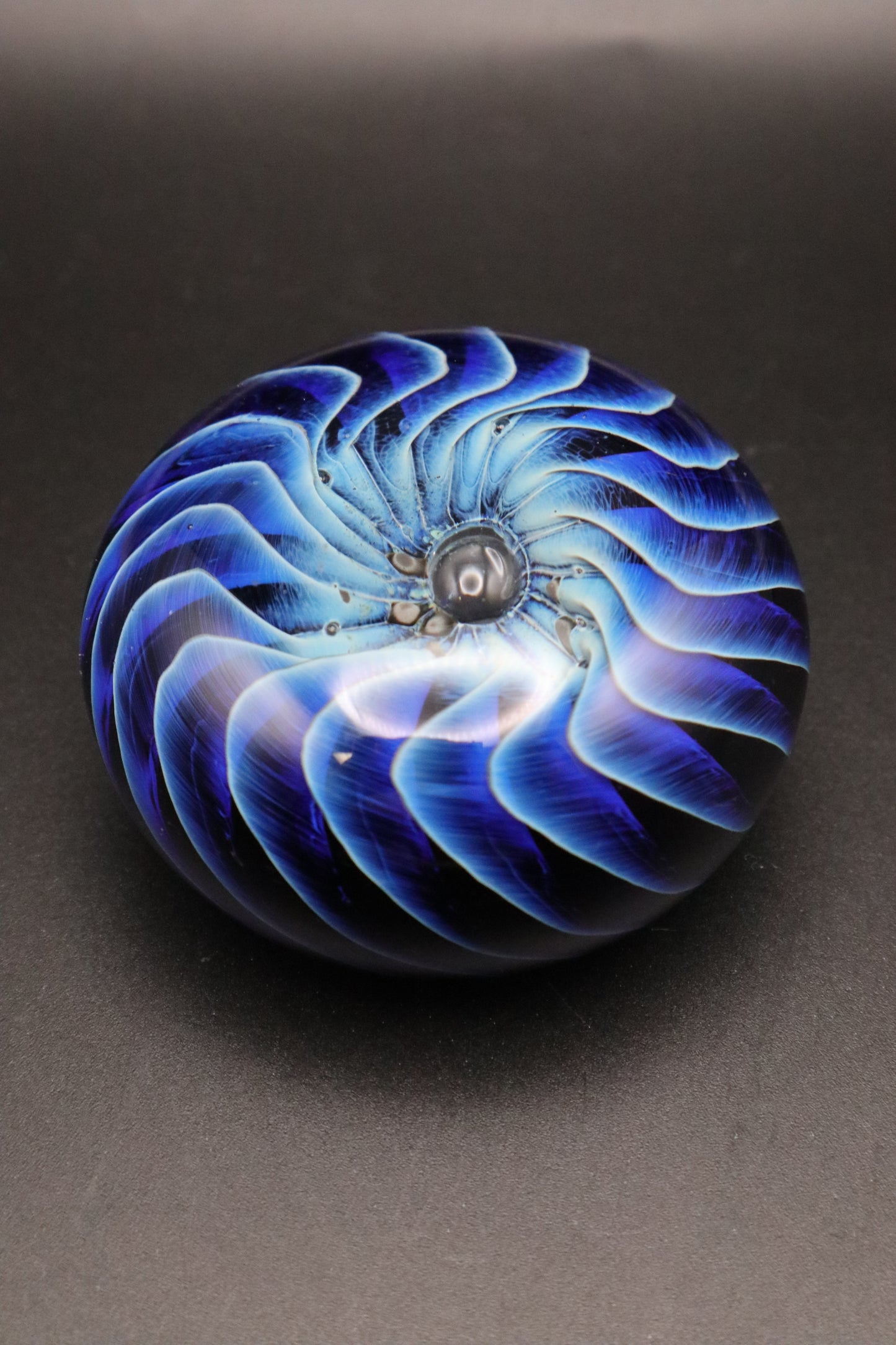COBALT BLUE EYE OF THE STORM PAPERWEIGHT
