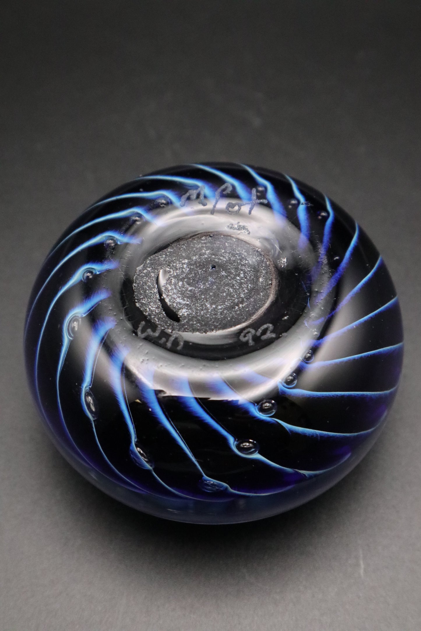 COBALT BLUE EYE OF THE STORM PAPERWEIGHT