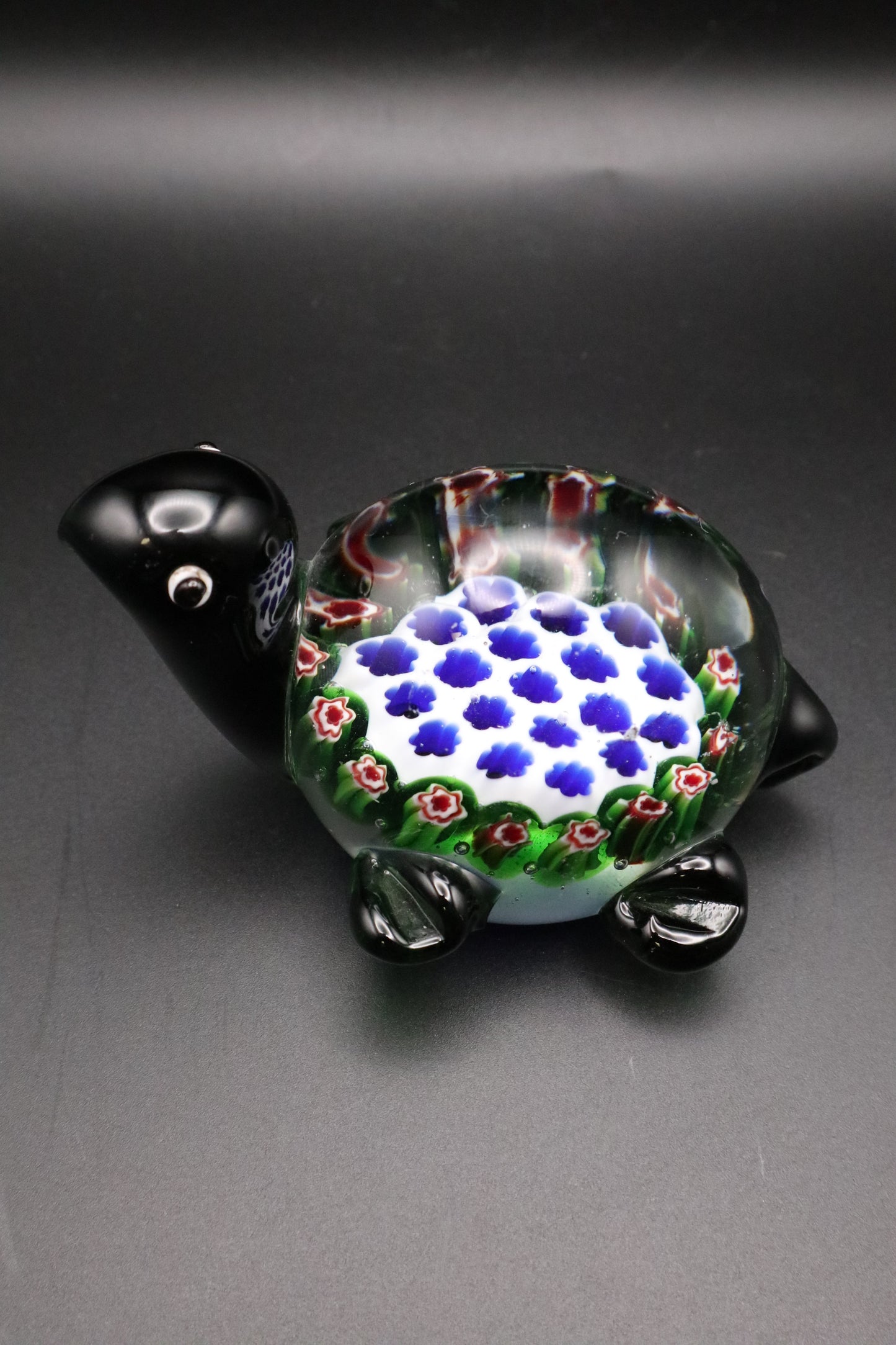 VINTAGE ART GLASS MILLEFIORI TURTLE PAPERWEIGHT