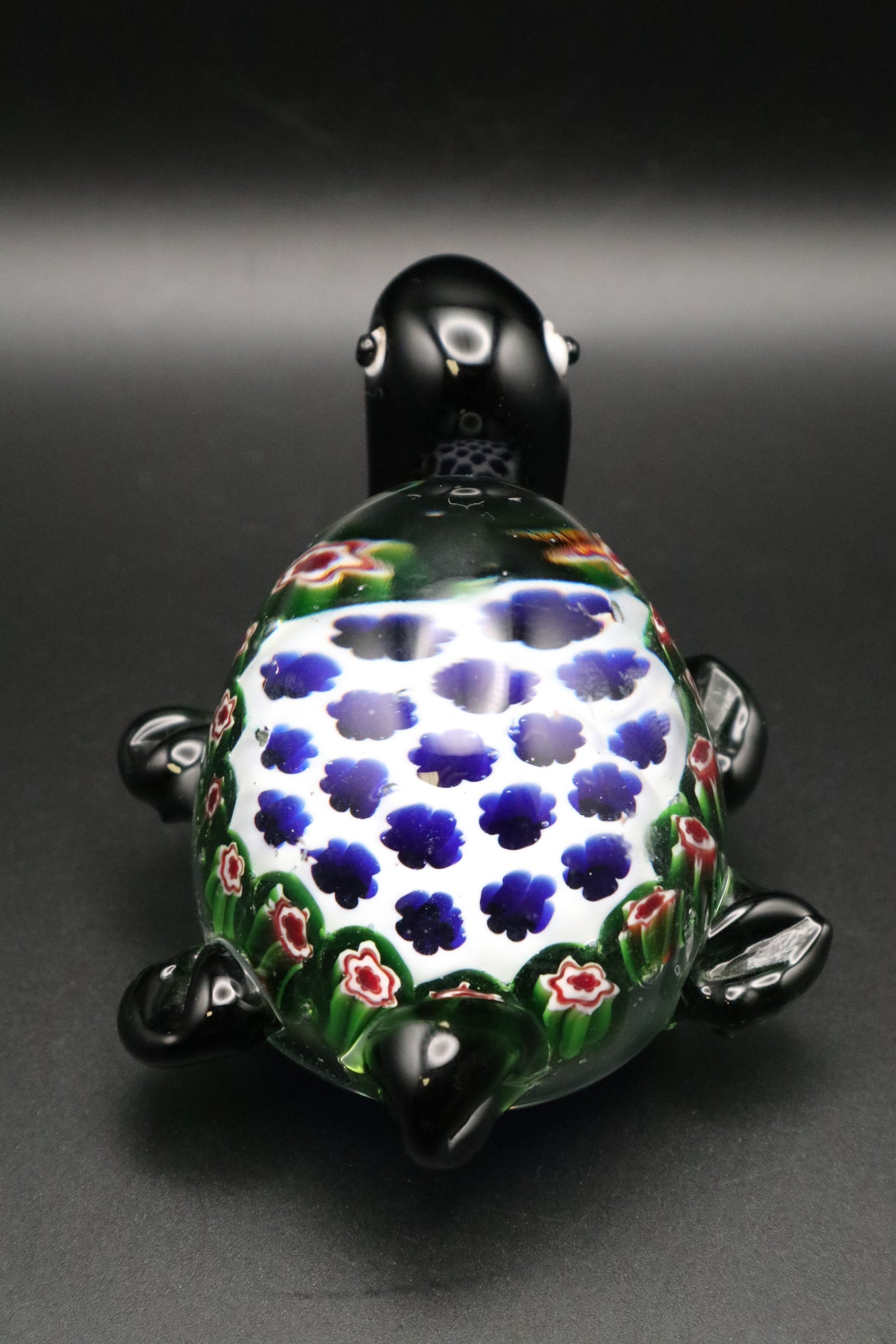 VINTAGE ART GLASS MILLEFIORI TURTLE PAPERWEIGHT