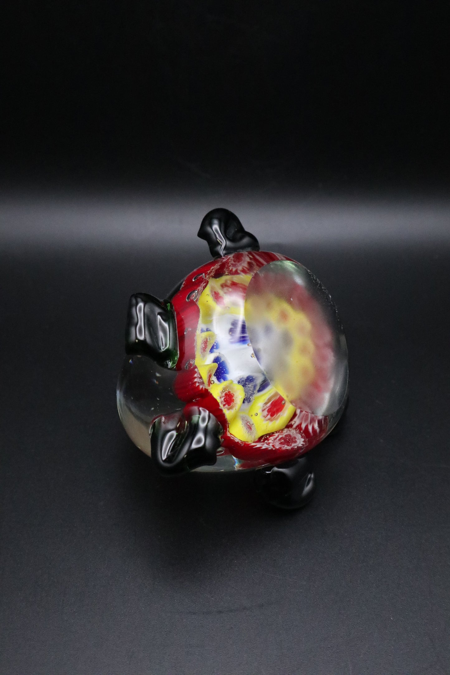 VINTAGE ART GLASS MILLEFIORI TURTLE PAPERWEIGHT