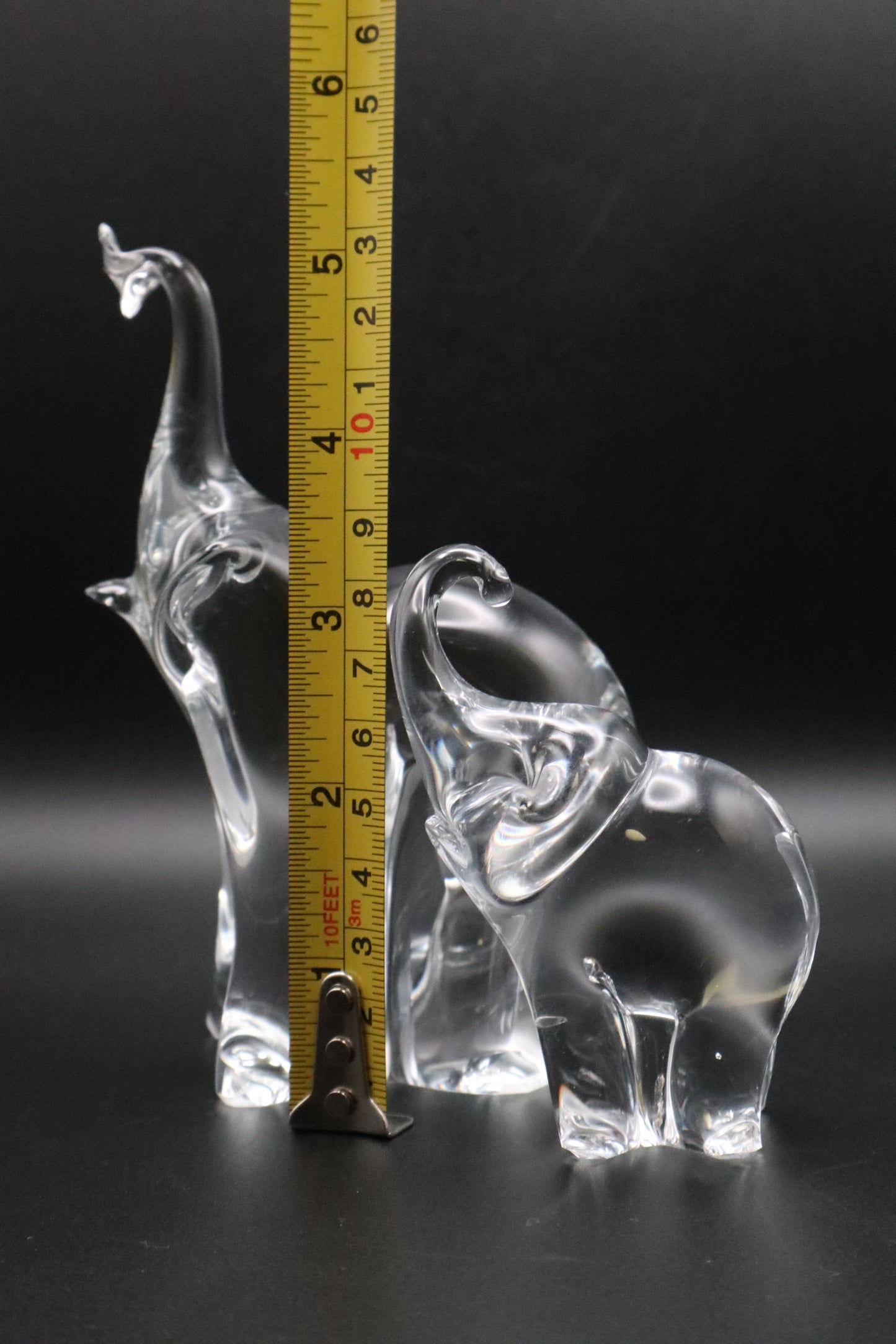 VINTAGE SET OF 2 ART GLASS ELEPHANTS